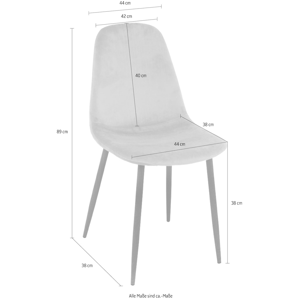 Paroli Polsterstuhl »Skadi«, (Set), 2 St., Velourstoff fein