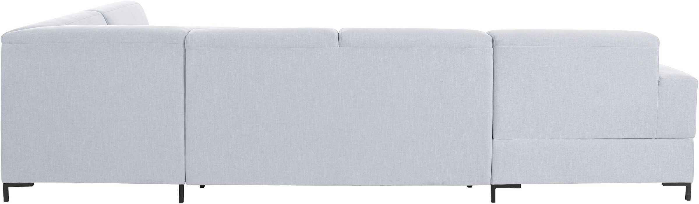 OTTO products Wohnlandschaft »Grazzo, aktuelle Steppung im Sitz, viel Platz, zeitlos, U-Form«, hochwertige Stoffe aus recyceltem Material, Steppung im Sitzbereich