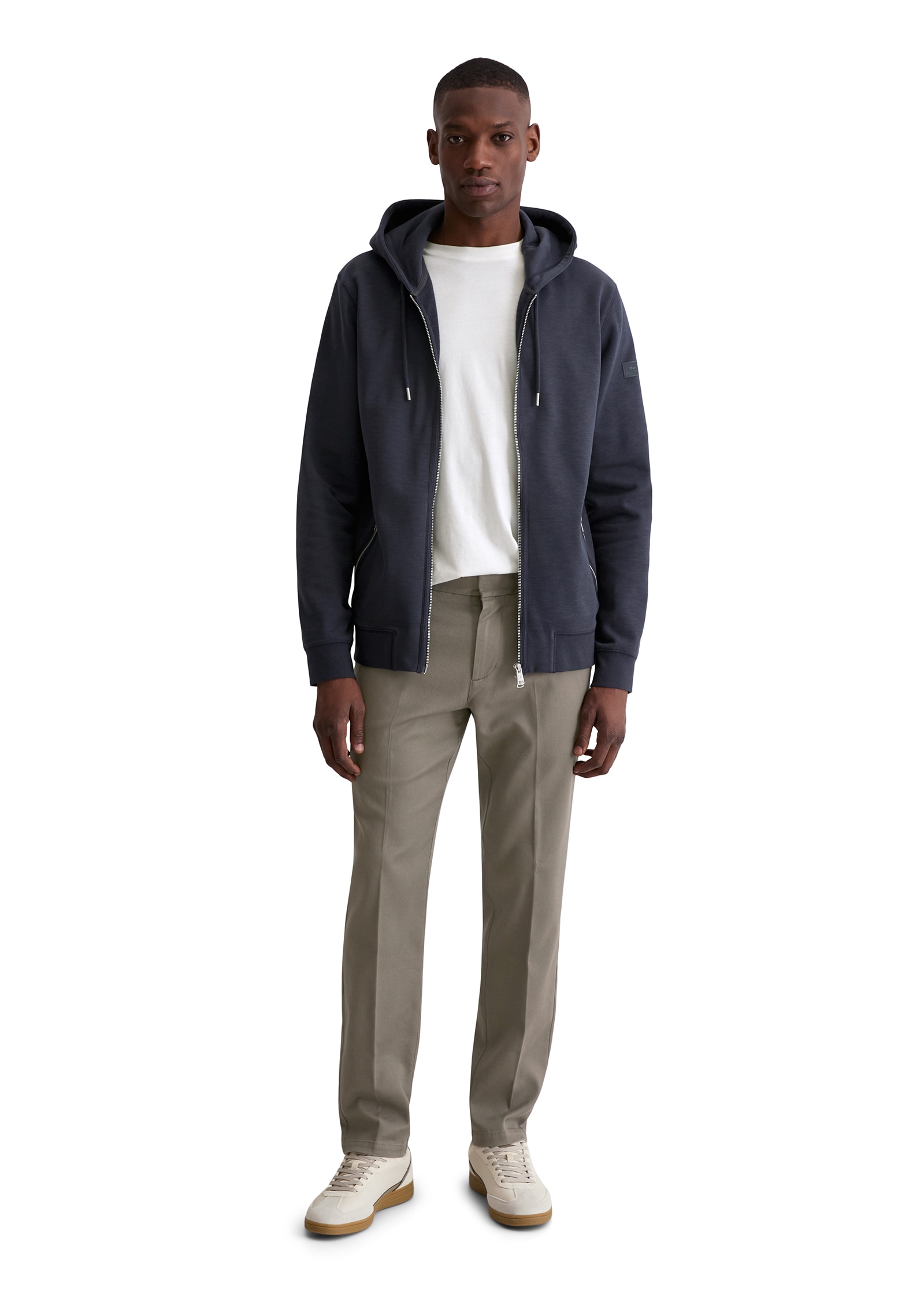 Marc O'Polo Kapuzensweatjacke »regular fit aus weichem Bio-Baumwoll-Sweat« mit Zwei-Wege-Reißverschluss; weiche, gebrushte Innenseite