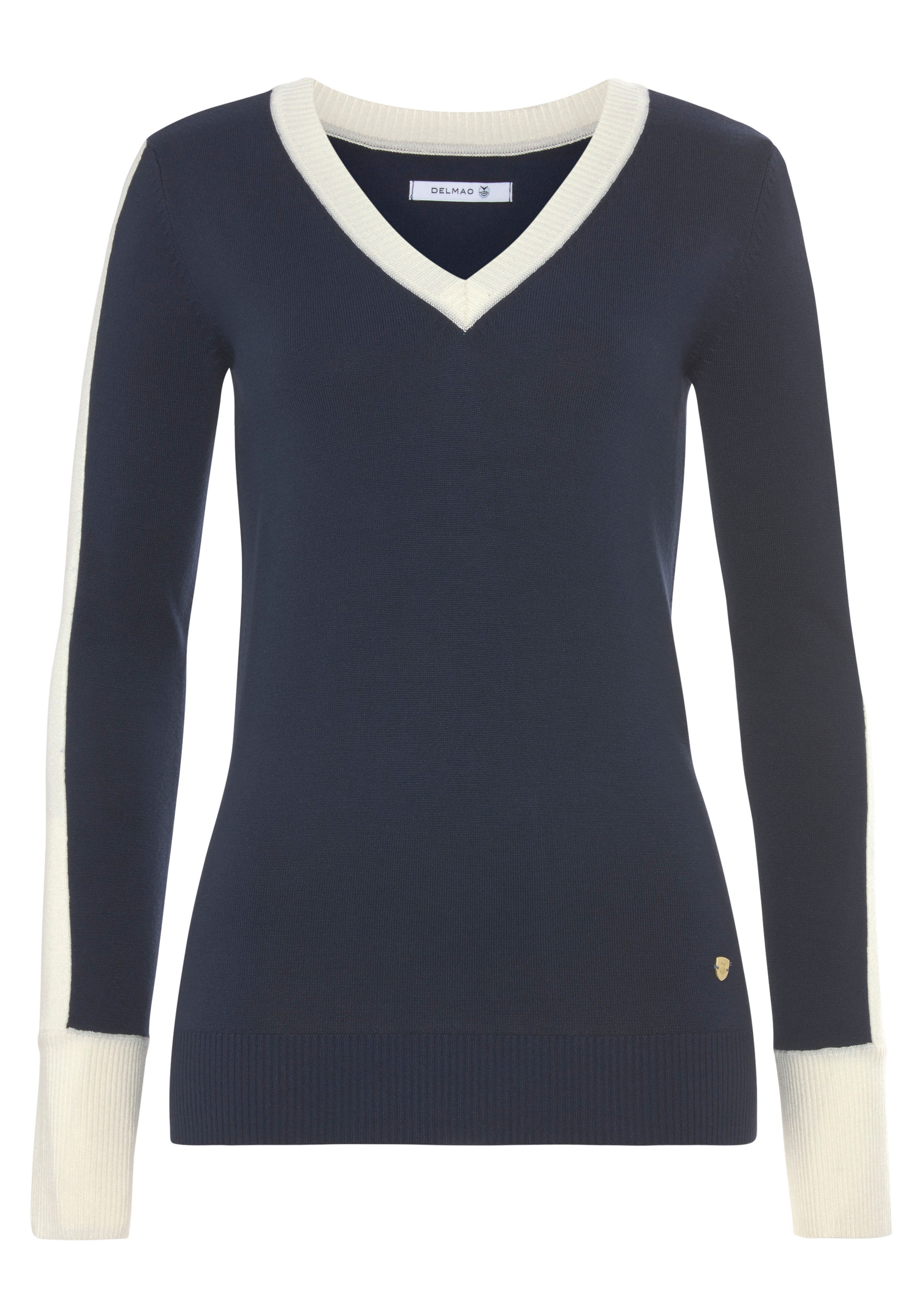 DELMAO V-Ausschnitt-Pullover