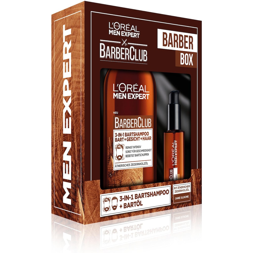 L'ORÉAL PARIS MEN EXPERT Bartpflege-Set »Barber Club Box«, (2 tlg.), Bartreinigung & Pflege im Geschenkset