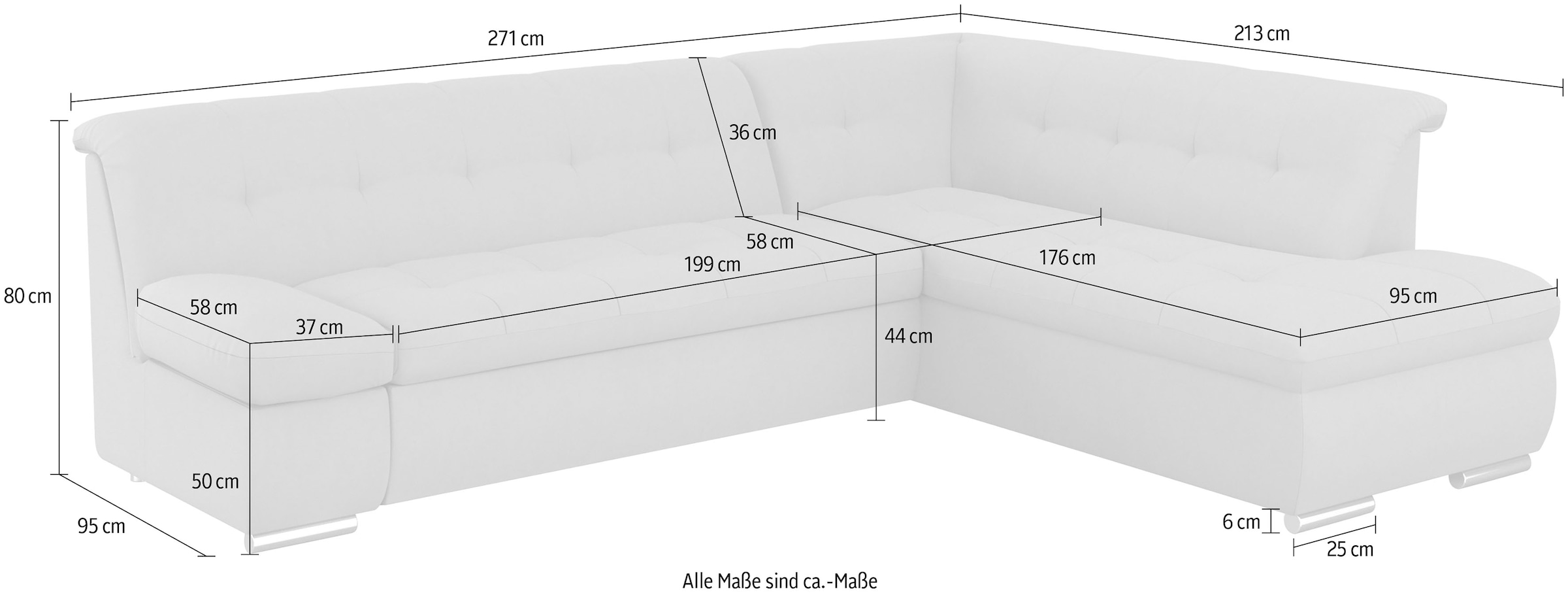 DOMO collection Ecksofa »Mona L-Form«, wahlweise mit Bett- und Armlehnfunktion