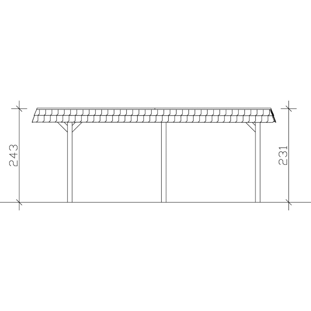 Skanholz Einzelcarport »Wendland«, Leimholz-Nordisches Fichtenholz, 291 cm, dunkelgrau