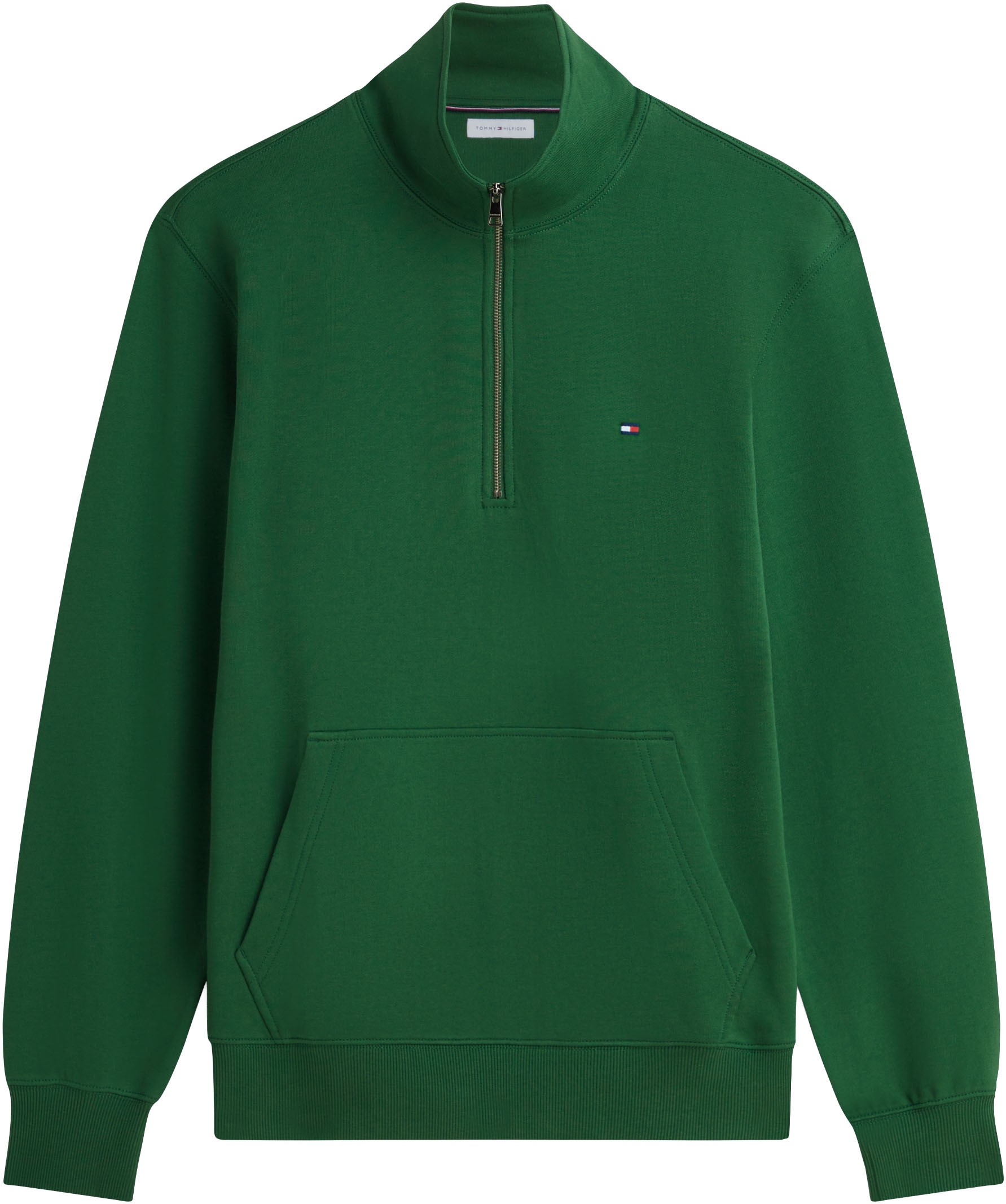 Tommy Hilfiger Sweatshirt »ESSENTIAL TERRY NEW 1/4 ZIP«, Quarter-Zip aus Terry mit Flag
