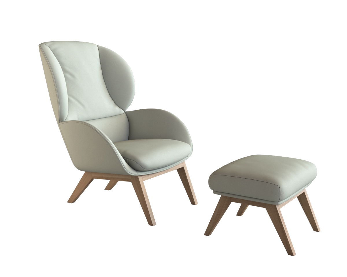 FLEXLUX Ohrensessel »Adria«, Stil & Komfort, organische Form, Fuß Eiche