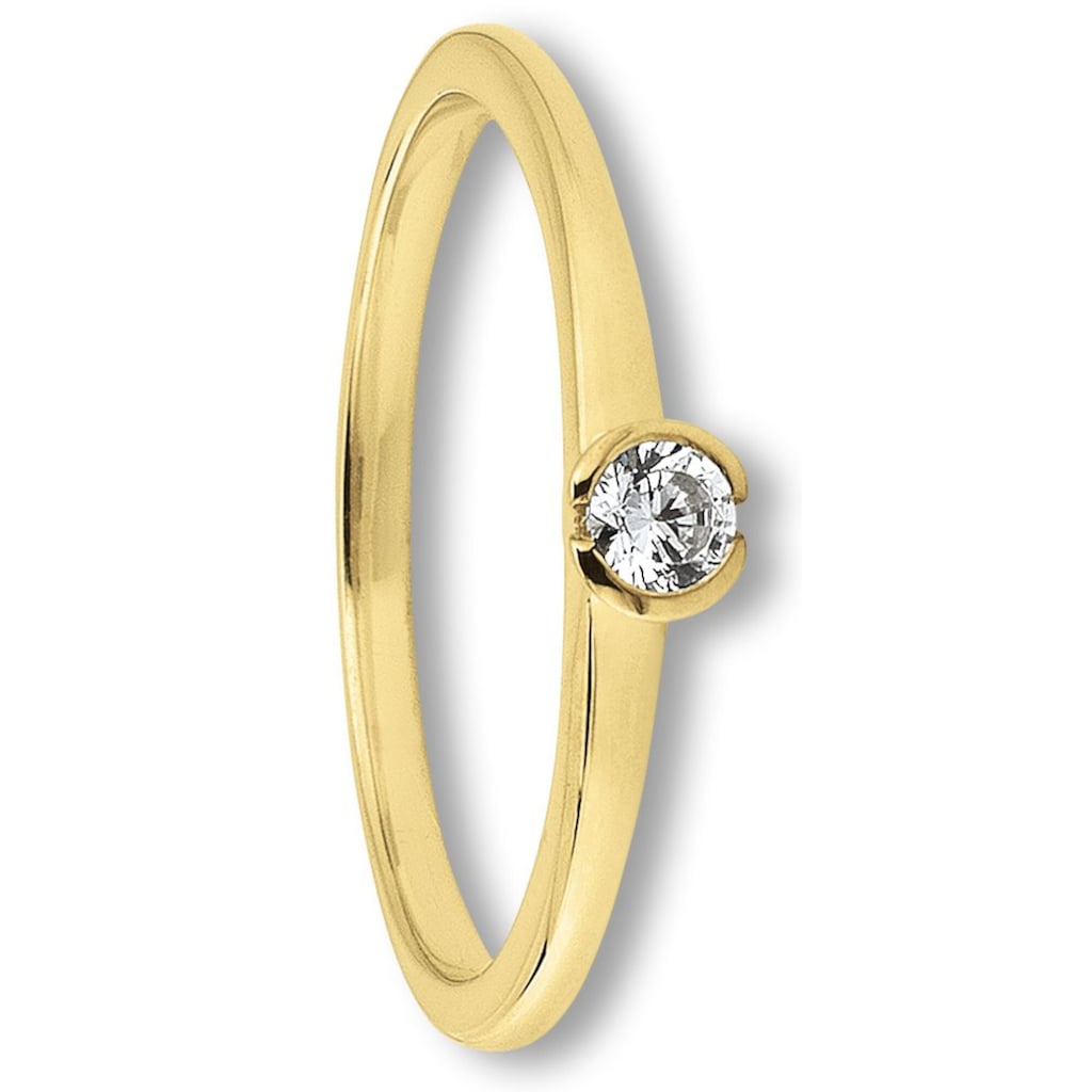 ONE ELEMENT Goldring »Zirkonia Ring aus 333 Gelbgold« Damen Gold Schmuck