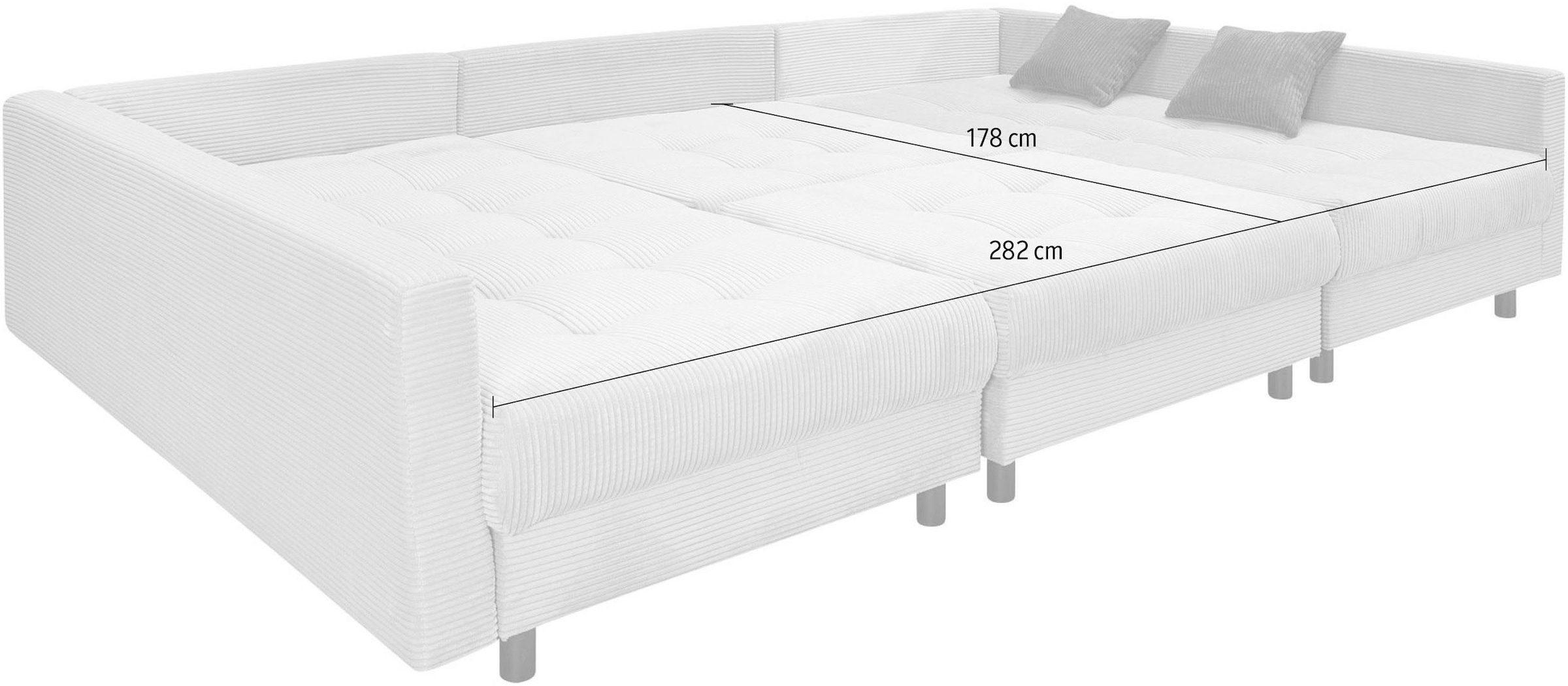 COLLECTION AB Wohnlandschaft »Antonia U-Form, B: 298 cm« Wohnlandschaft, Rückenkissen, 2 ottomane, Komfortablem Bonnelfederkern