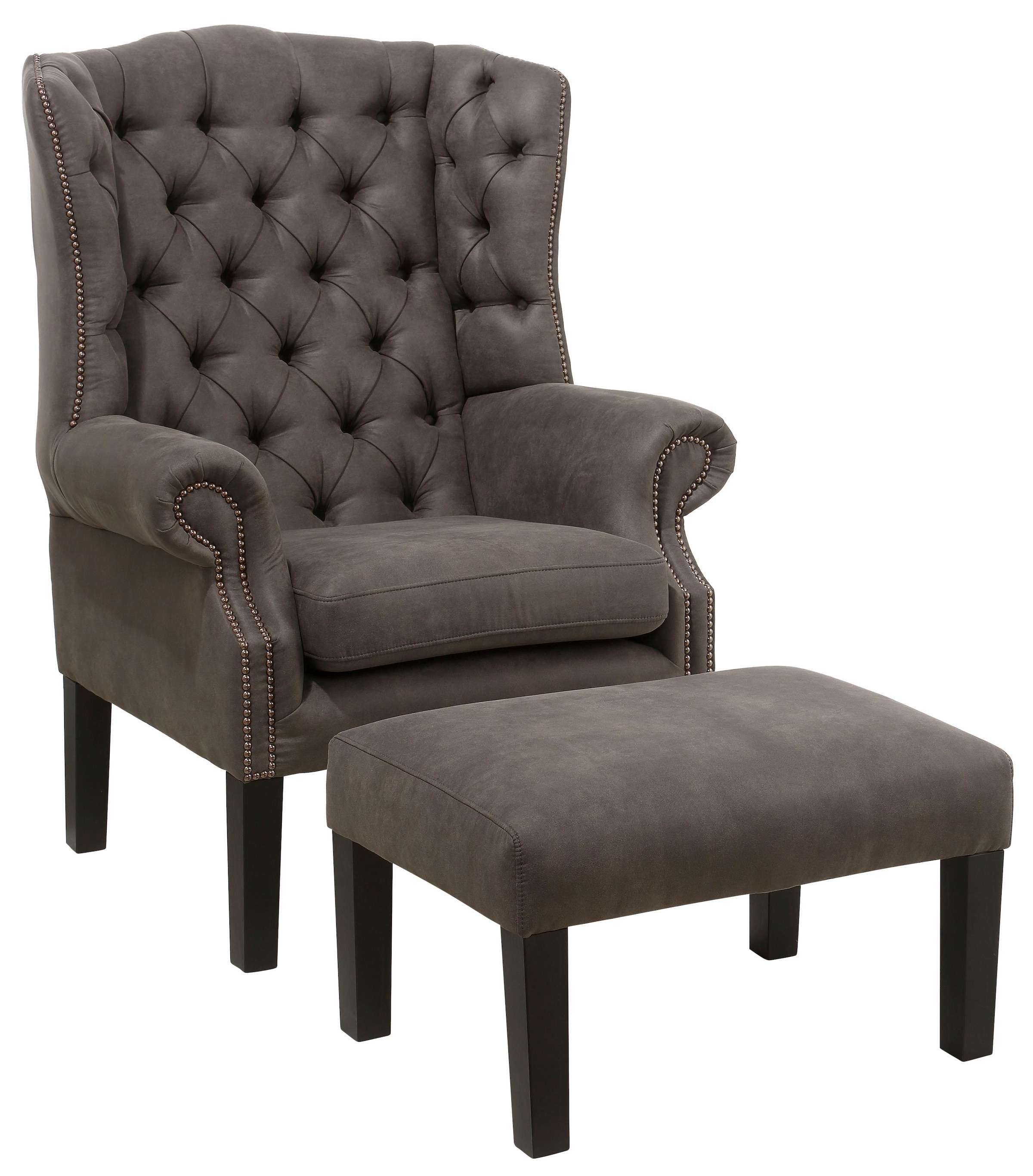 Home affaire Sessel »Bedford Ohrensessel Chesterfield« mit aufwendiger Knopfheftung und geschwungenen Armlehnen