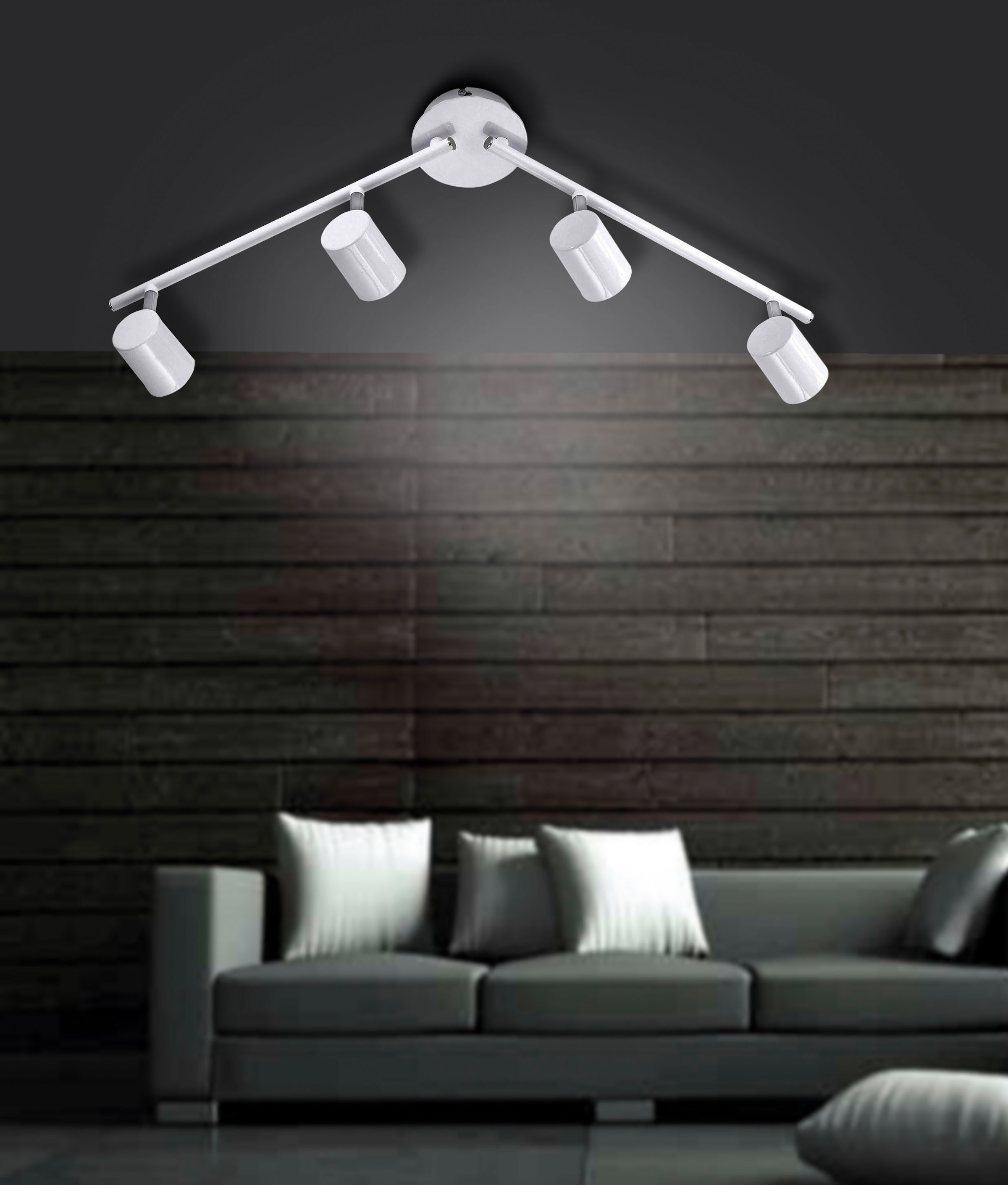 my home LED Deckenleuchte »Maci«, 4 flammig-flammig, schlichtes Design, warmweißes LED-Licht, dreh- und schwenkbare Spots