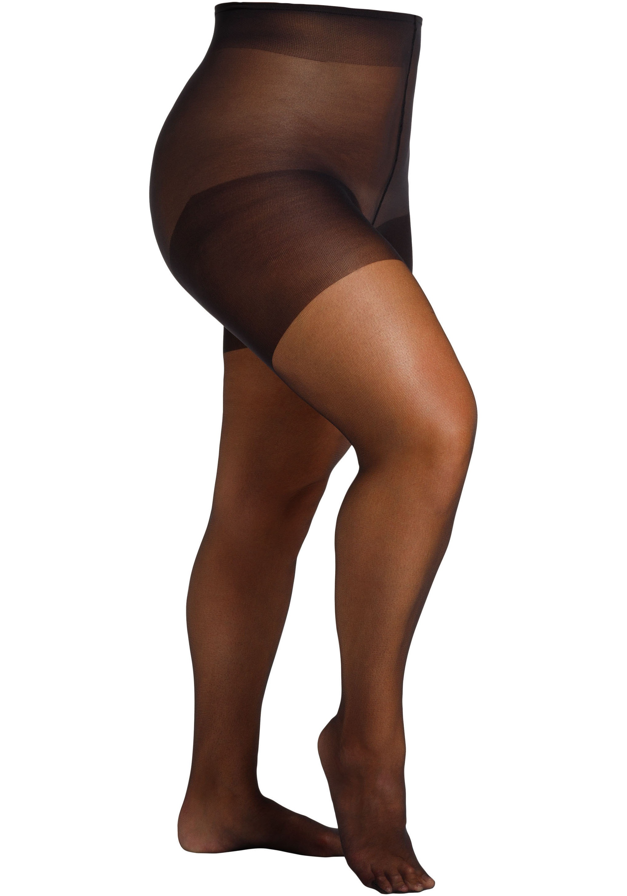 Camano Feinstrumpfhose »fine curvy« 20 2er Pack,  Curvy-Tights, matt, extra breiter Bund
