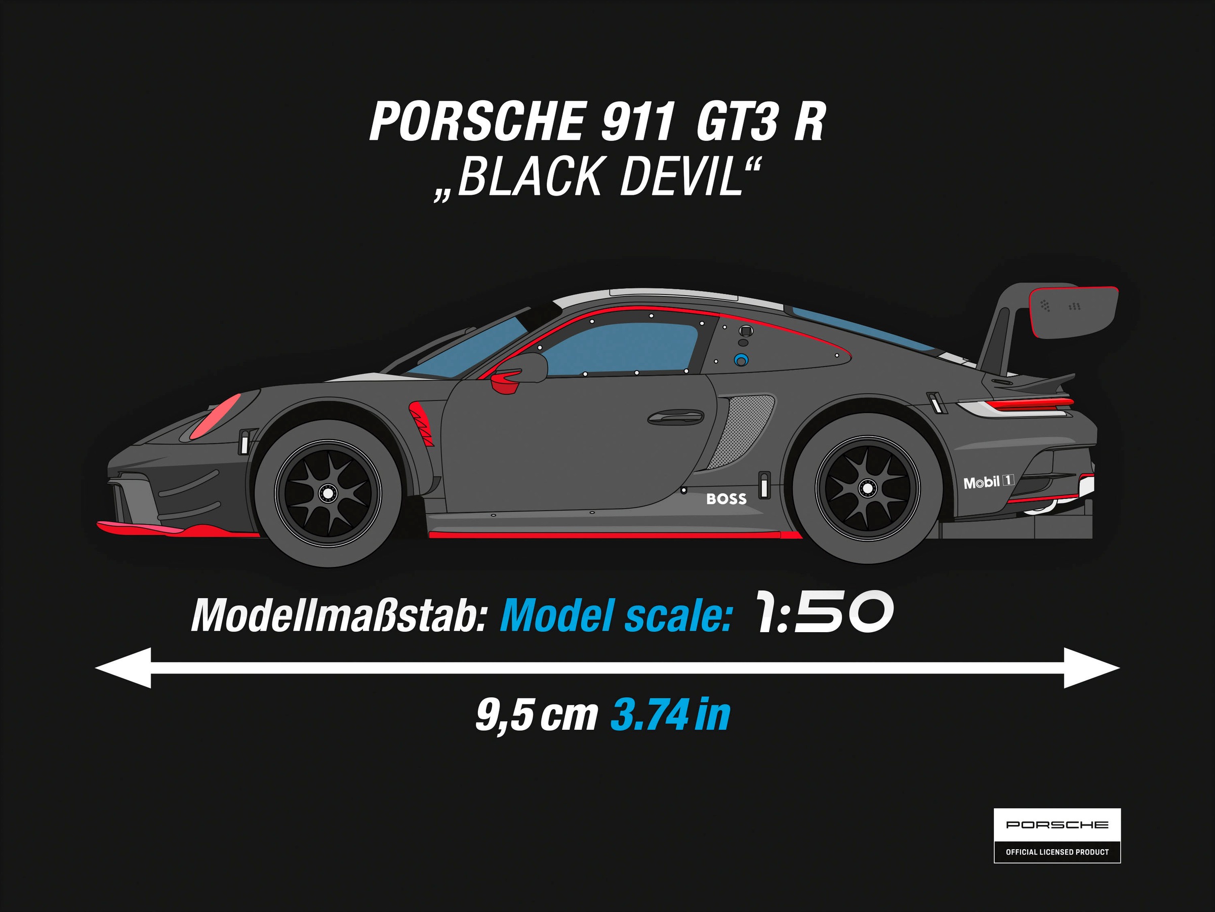 Carrera® Rennbahn-Auto »Carrera Hybrid, Porsche 911 GT3 R, Black Devil«