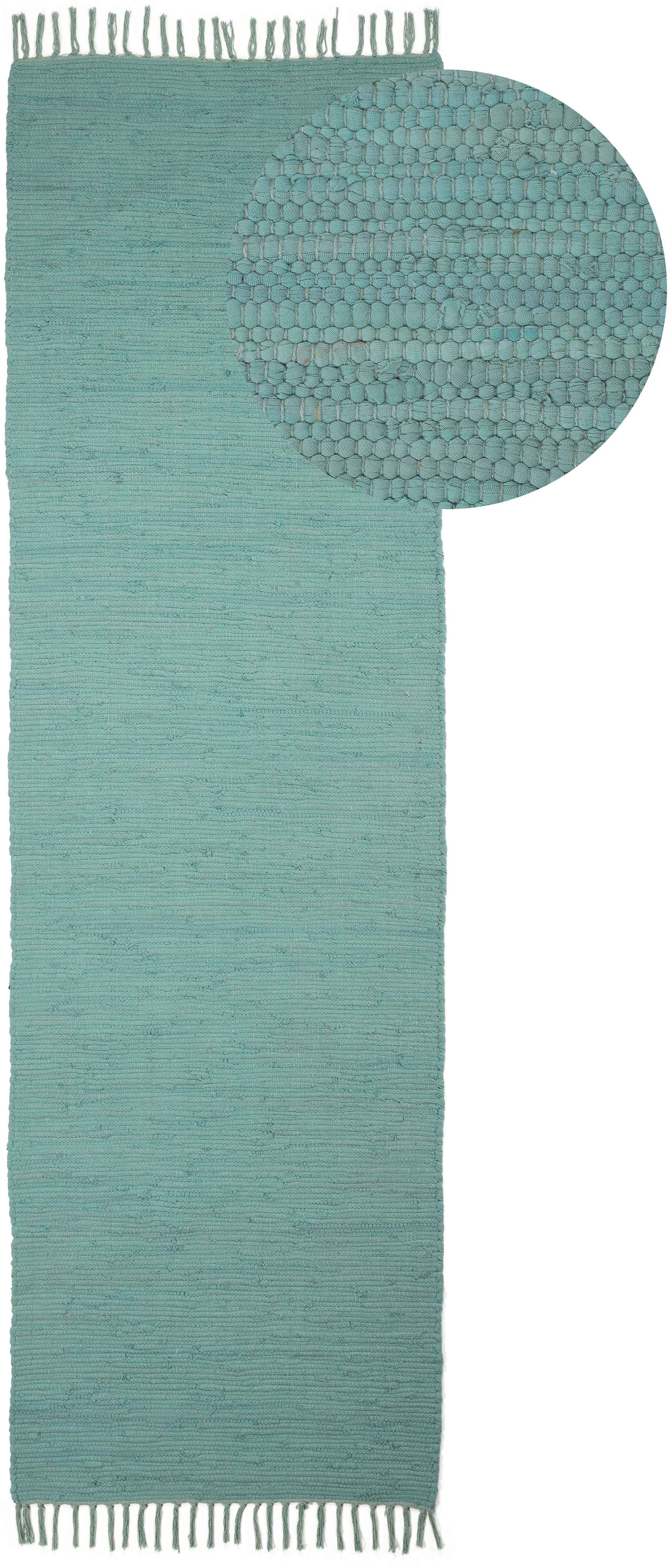 my home Läufer "Handweb Uni, Wendetepich" rechteckig 5 mm Höhe Fleckerltepp günstig online kaufen