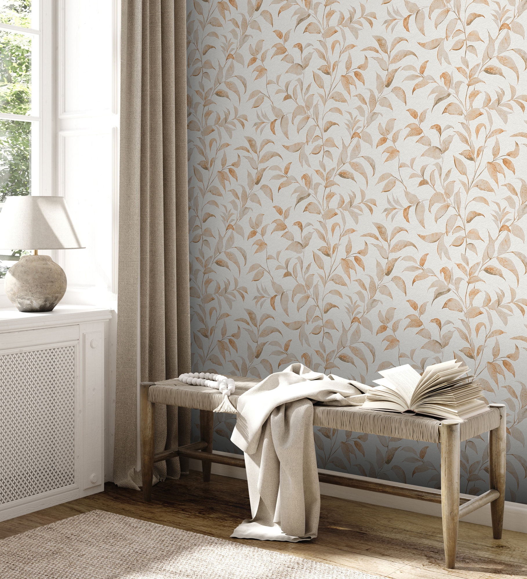 A.S. Création Vliestapete »Florale Blättertapete«, schimmernd, Tapete Floral Strukturiert Metallisch