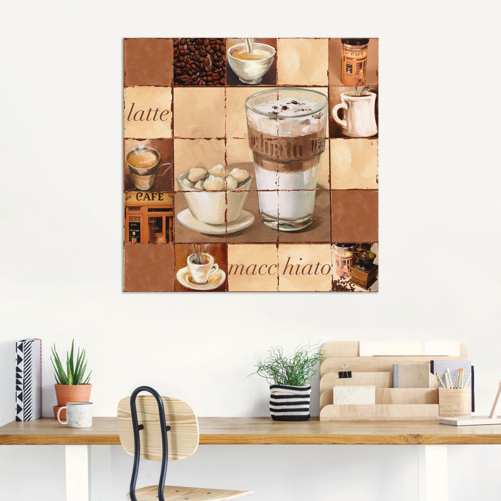 Artland Wandbild »Latte Macchiato Collage«, Getränke, (1 St.), als Alubild, Leinwandbild, Wandaufkleber oder Poster in versch. Größen