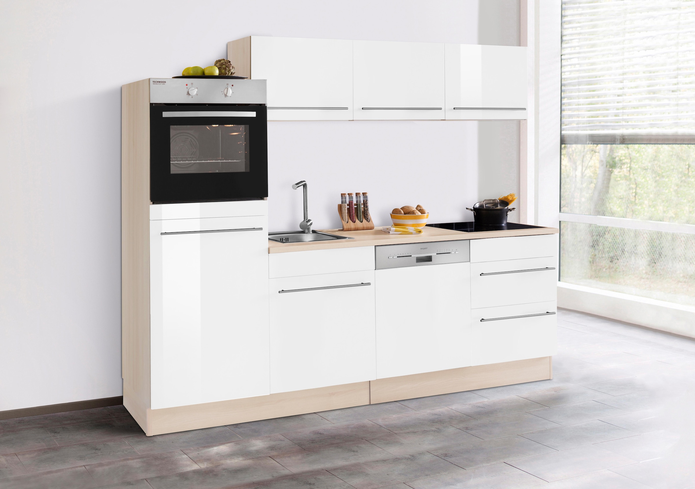 OPTIFIT Küche »Bern«, Breite 240 wählbar Arbeitsplatte Rechnung cm, auf E-Geräten, Stärke mit bestellen der
