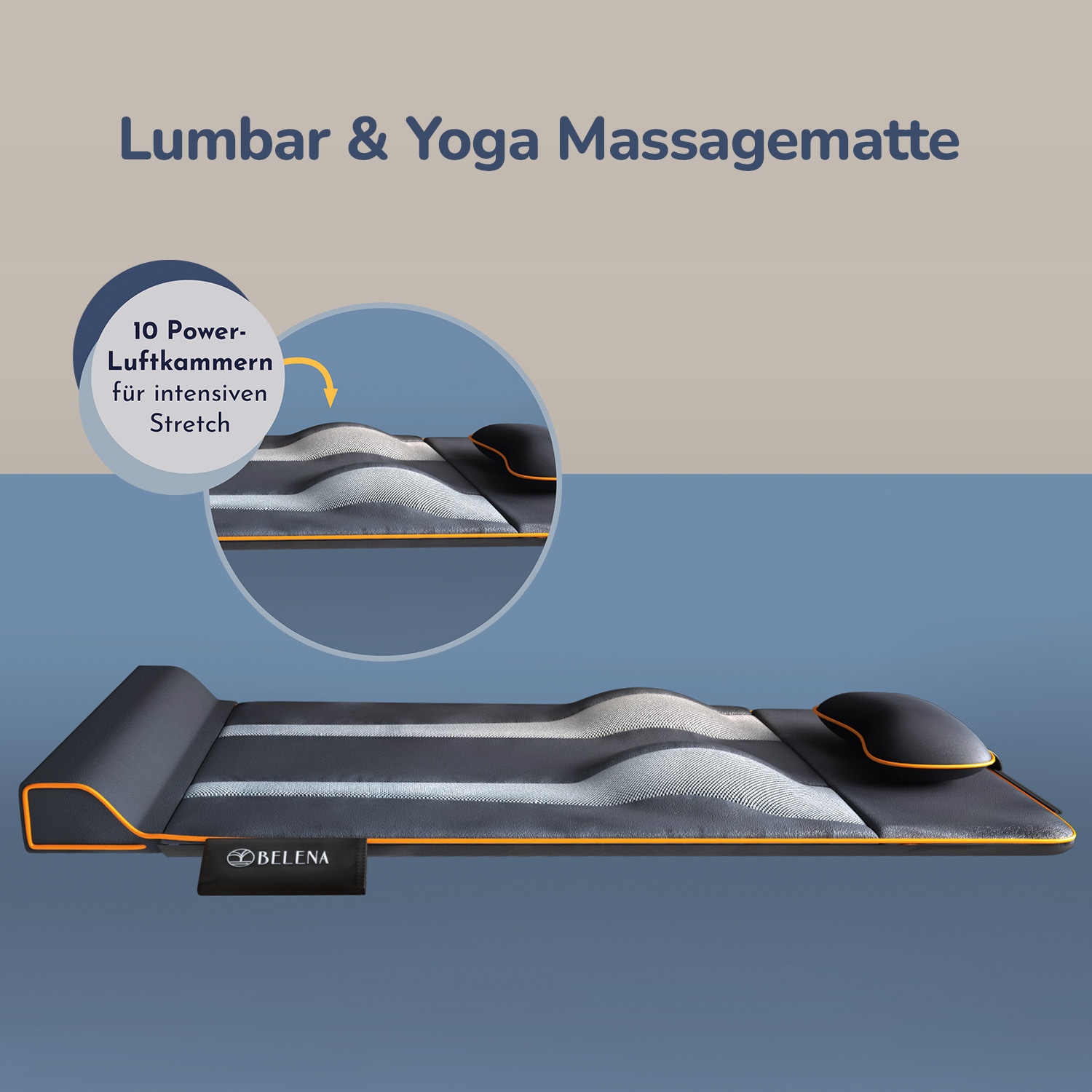 MediaShop Massagematte »Belena AirStretch, Behandlung an Schulter, mittlerem Rücken oder Hüfte« 3 Intensitätsstufen, mit innovativer Pneumatik AirFlow-Technologie