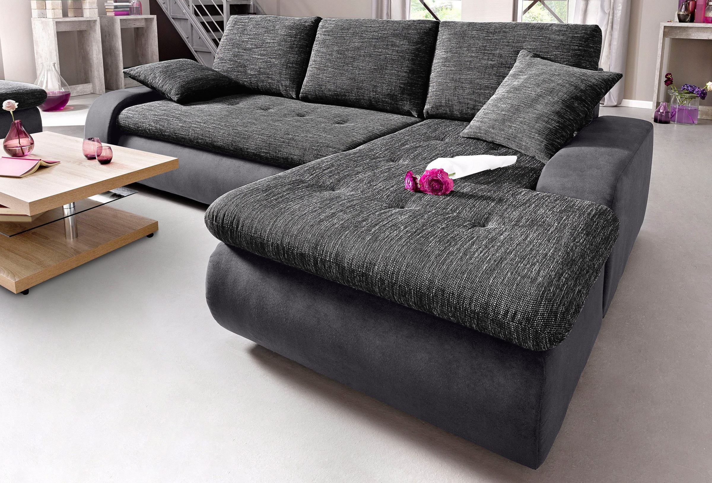 TRENDMANUFAKTUR Ecksofa »Indie, modern und bequem, Materialmix, OTTOs Choic günstig online kaufen