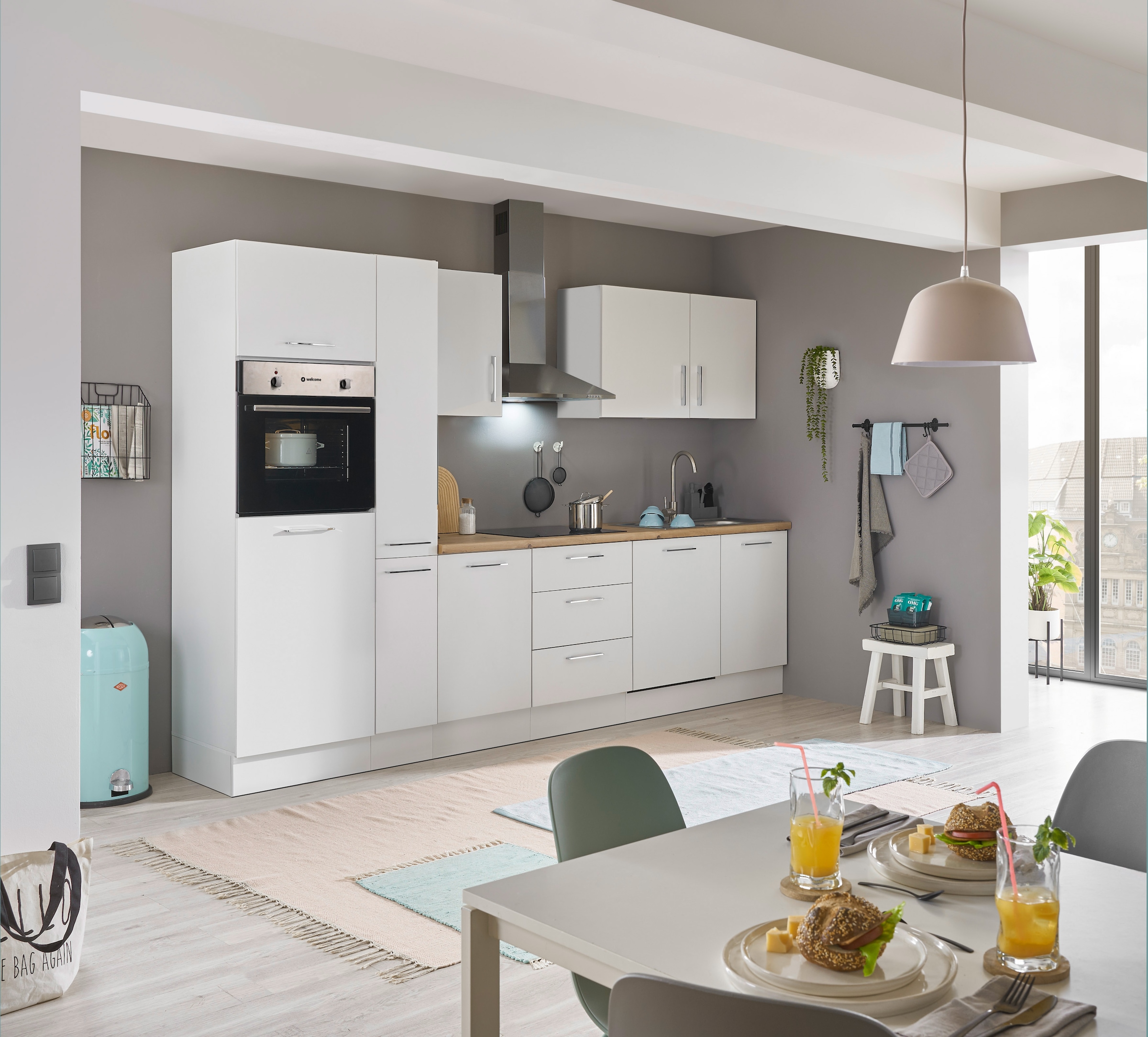 BASIC by Balculina Küchenzeile »Turin«, Breite 310 cm, wahlweise mit E-Geräten
