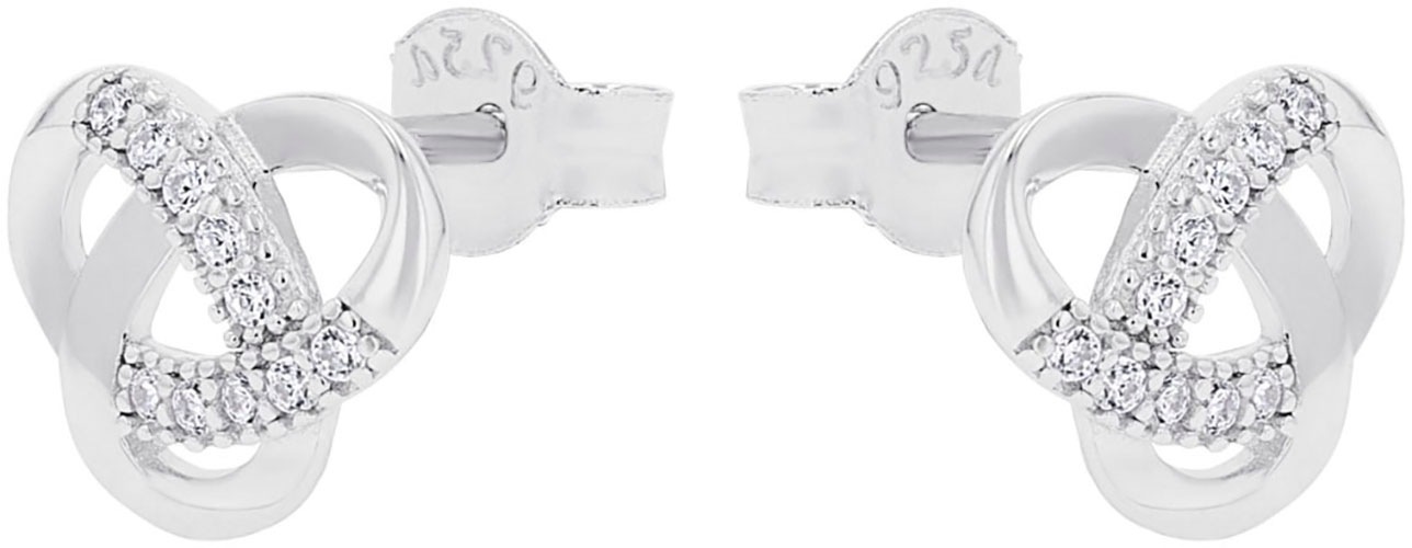 Amor Paar Ohrstecker »Knoten-Optik, 9177448«, mit Zirkonia (synth.)
