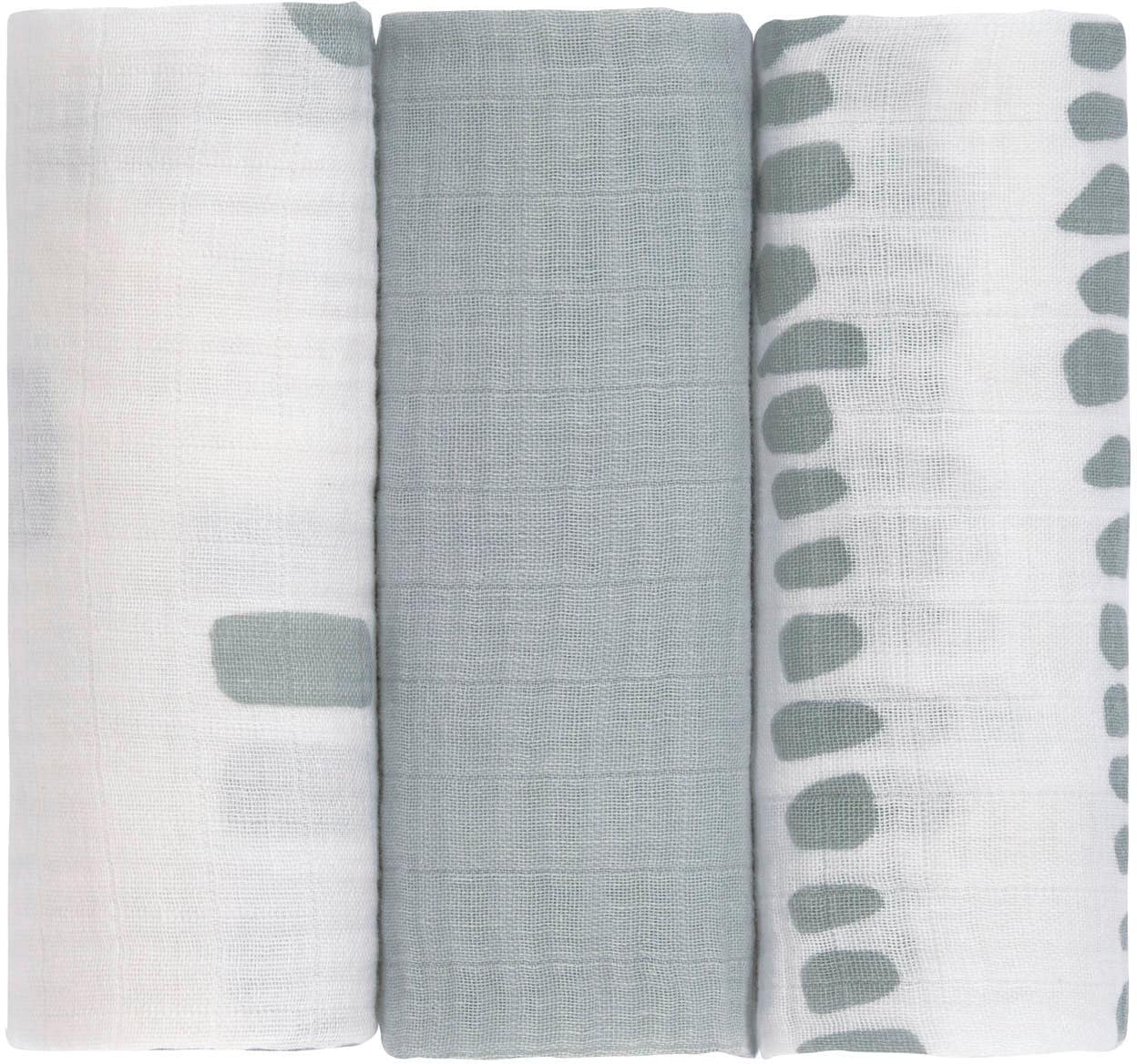 LÄSSIG Stoffwindeln »Mulltuch-Set M, Strokes silver grey« Set, 3 Stk. tlg.