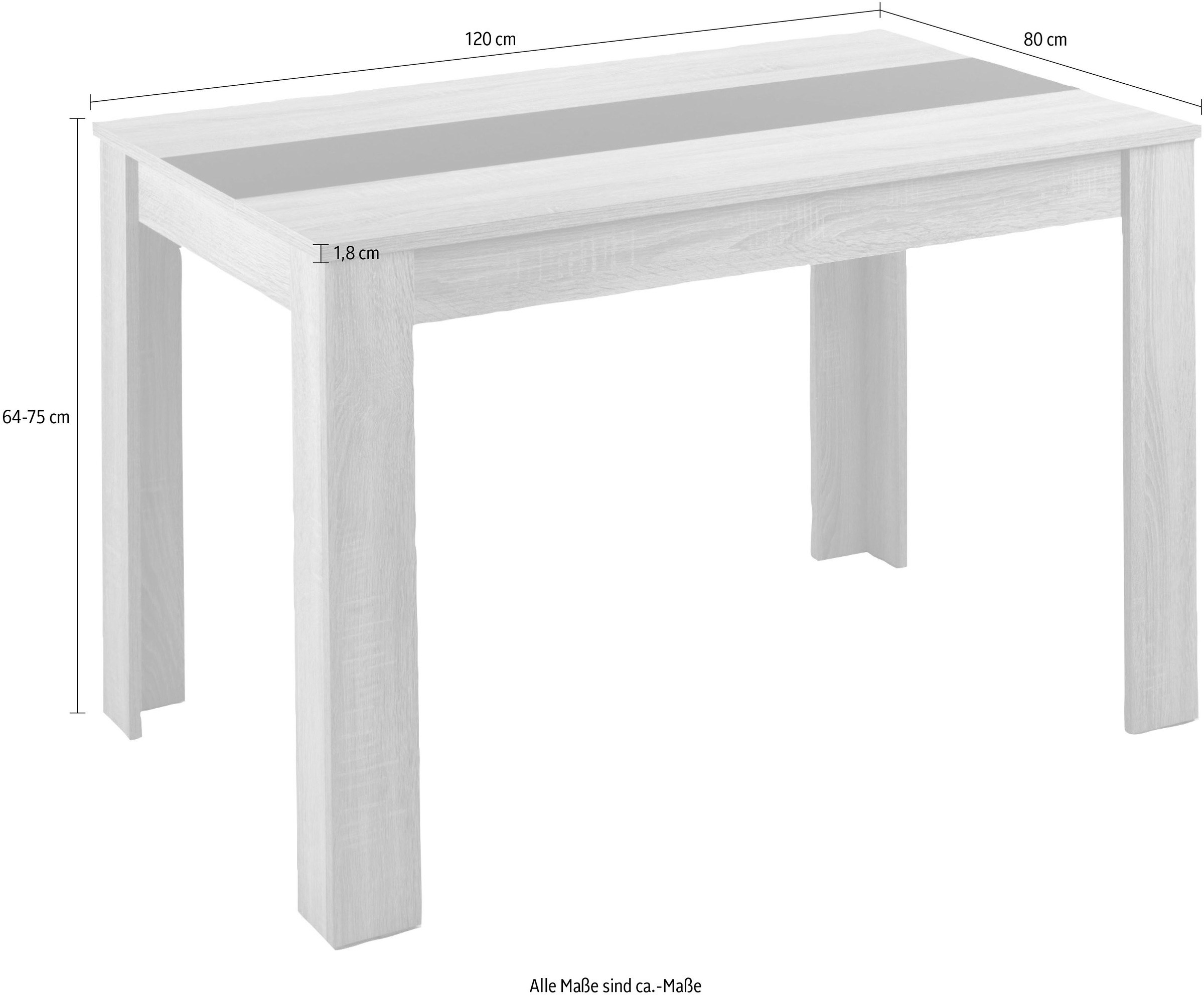 5. Bild von Homexperts Esstisch »NICO * 120 VS (90715)«, (1er Set), Einlegeplatte wendbar