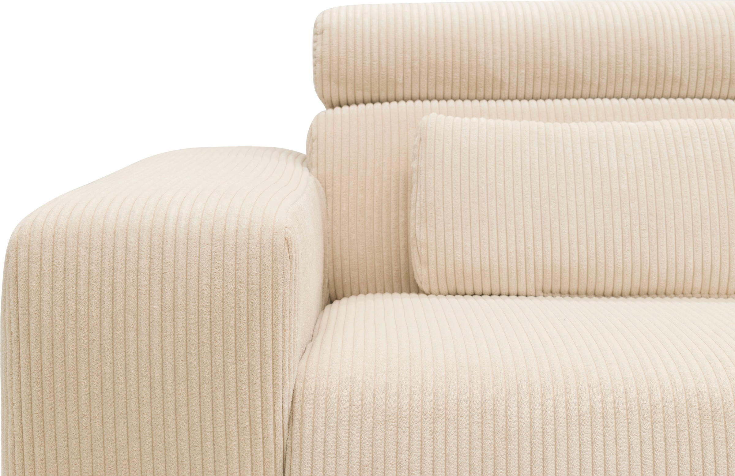 DOMO collection Ecksofa »Brandon B/T/H: 289/177/80 cm, belastbar bis 140kg/ Sitz, auch in Cord«, mit Kopfteilverstellung, wahlweise Sitztiefenverstellung, L-Form