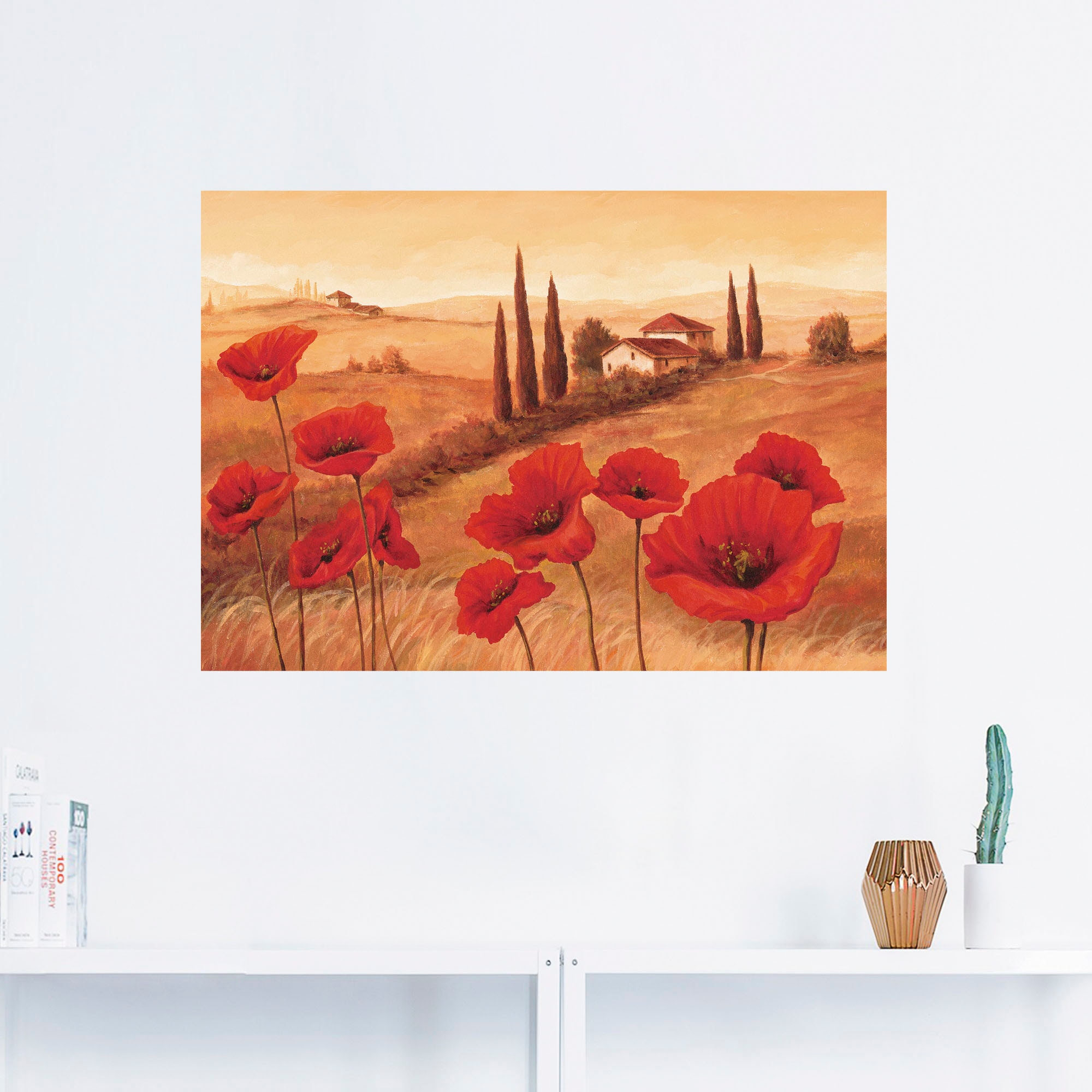 Artland Wandbild "Mohnblumen in der Toskana", Europa, (1 St.), als Leinwand günstig online kaufen