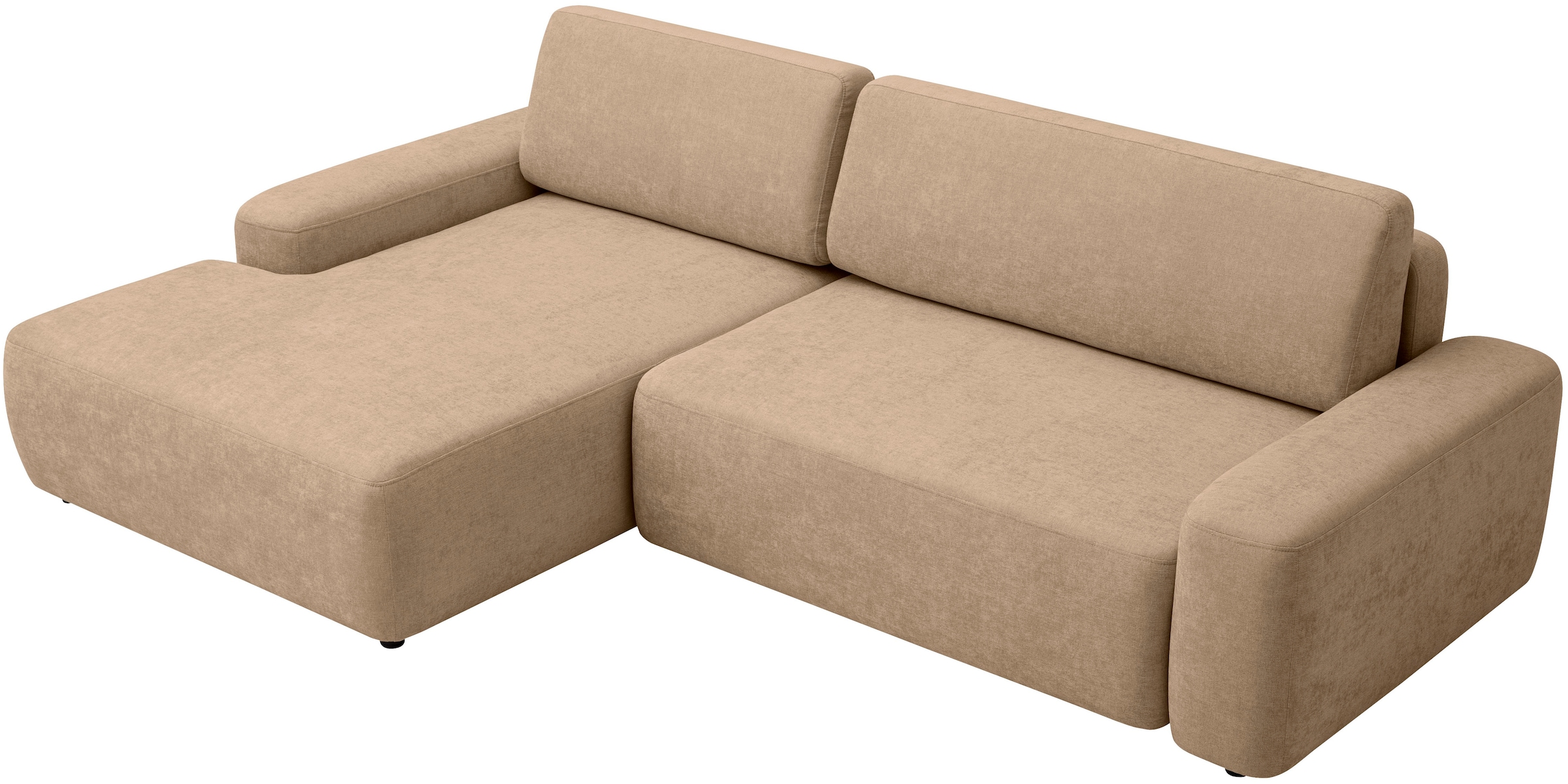 INOSIGN Ecksofa »TORGE (264cm), Schlafsofa in Cord, Samtvelours o Struktur fein, L-Form«, Schlaffunktion, Bettkasten, Liegefläche: 125/210 cm