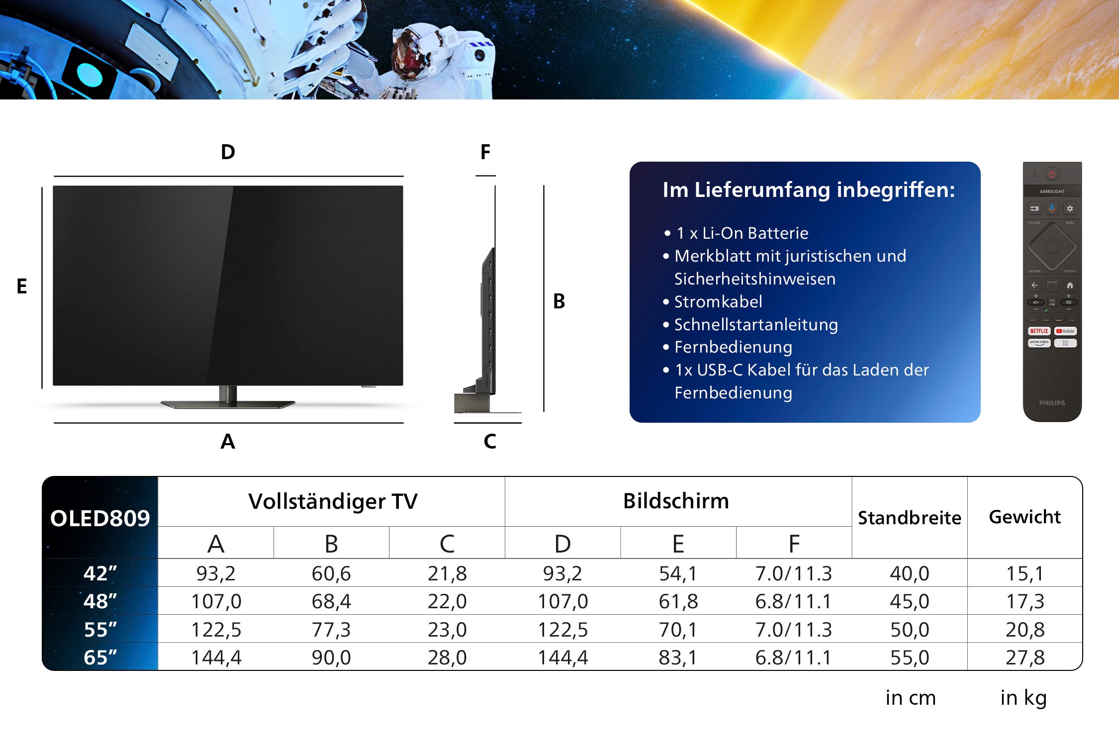 Philips OLED-Fernseher, 121 cm/48 Zoll, 4K Ultra HD, Google TV-Smart-TV