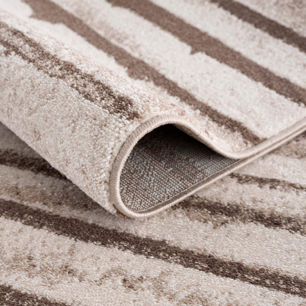 Carpet City Teppich »Moda«, rund, 11 mm Höhe, Kurzflor, Streifen-Muster, Weicher Flor