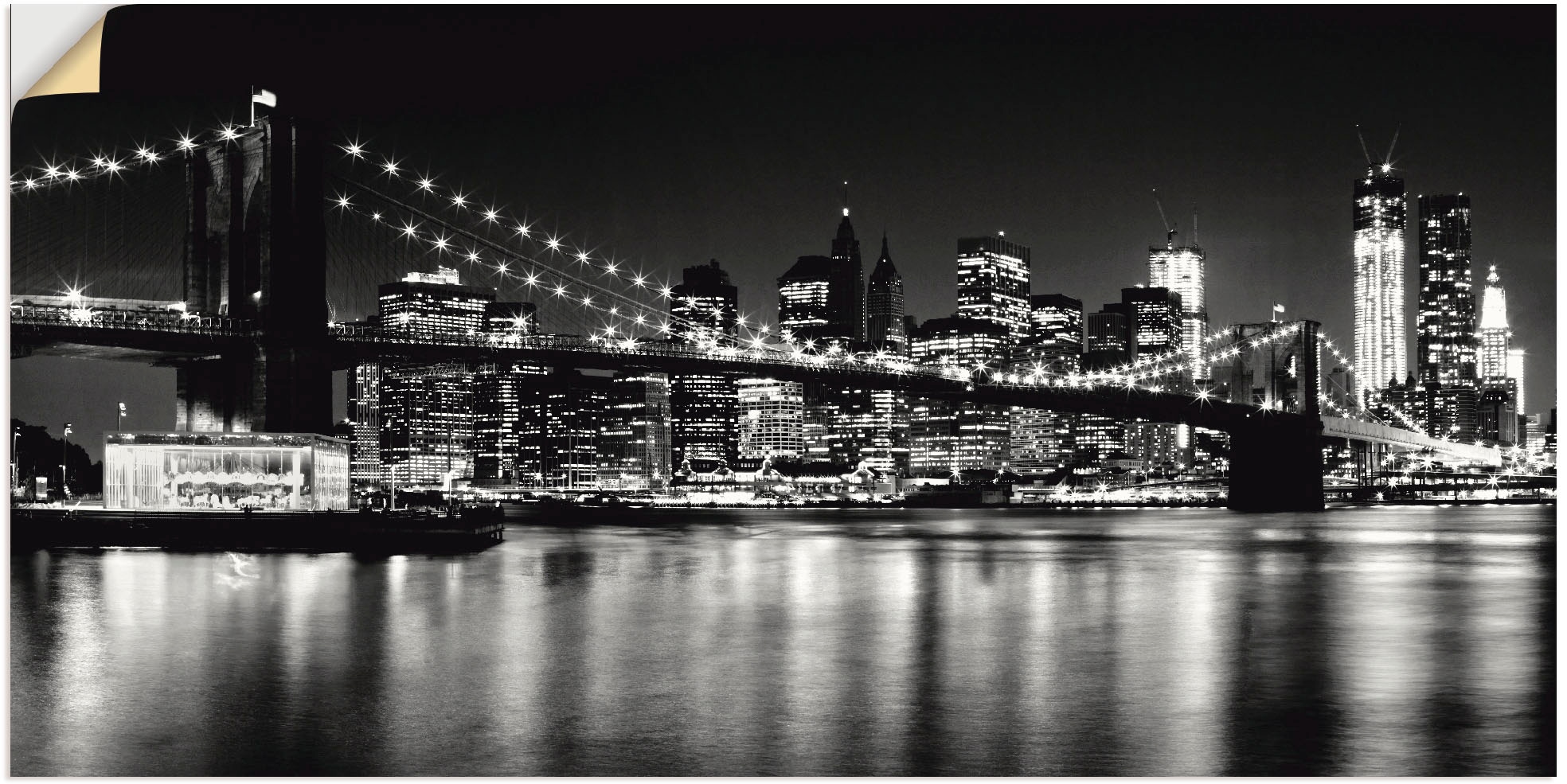 Artland Wandbild »Nächtliche Skyline Manhattan I«, Amerika, (1 St.), als Al günstig online kaufen