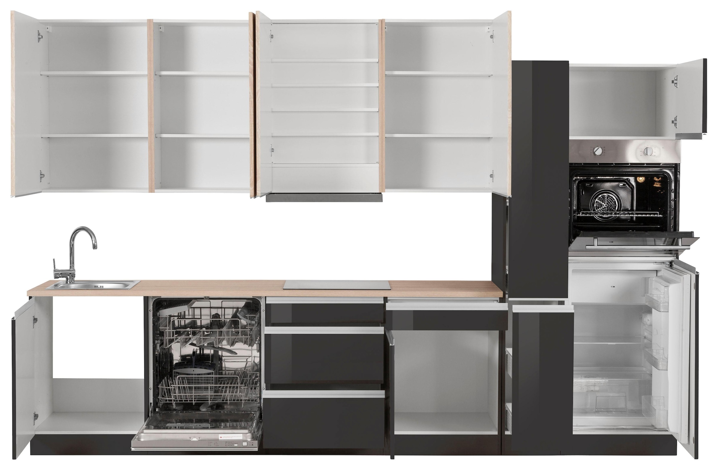 KOCHSTATION Küchenzeile »KS-Ohio«, mit E-Geräten, Breite 330 cm