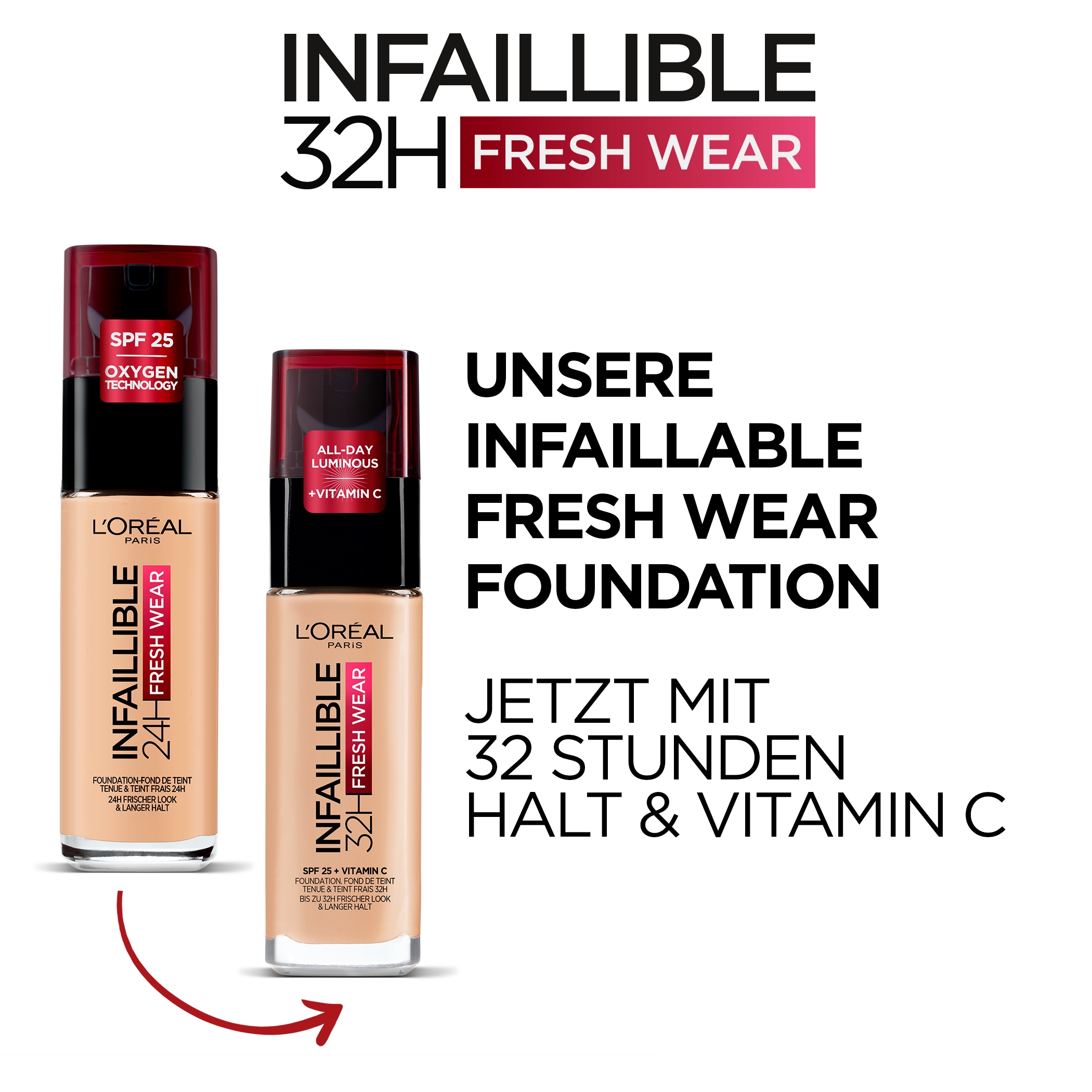 L'ORÉAL PARIS Foundation »Infaillible 32H Fresh Wear Make-up«, mit langanhaltender Formel