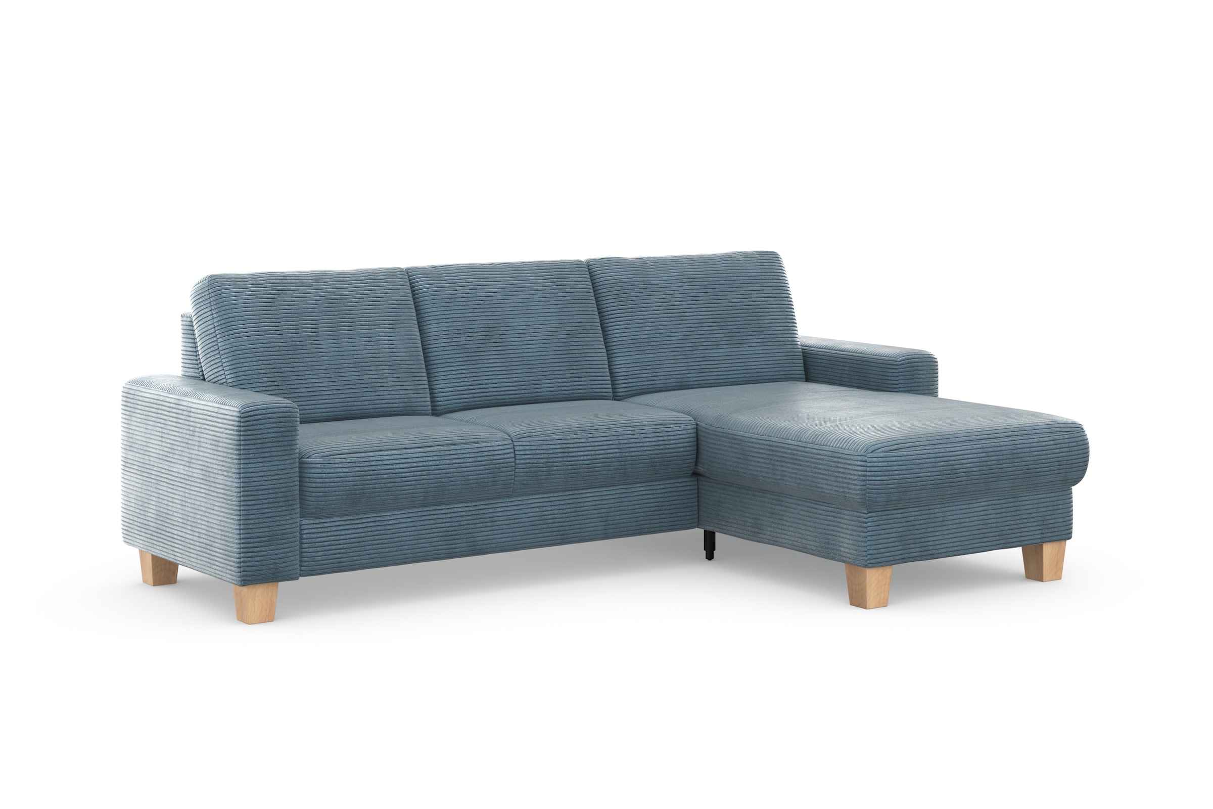 Home affaire Ecksofa »Summer L-Form« mit Recamiere, mit oder ohne Bettfunktion und Bettkasten, Cord-Bezug