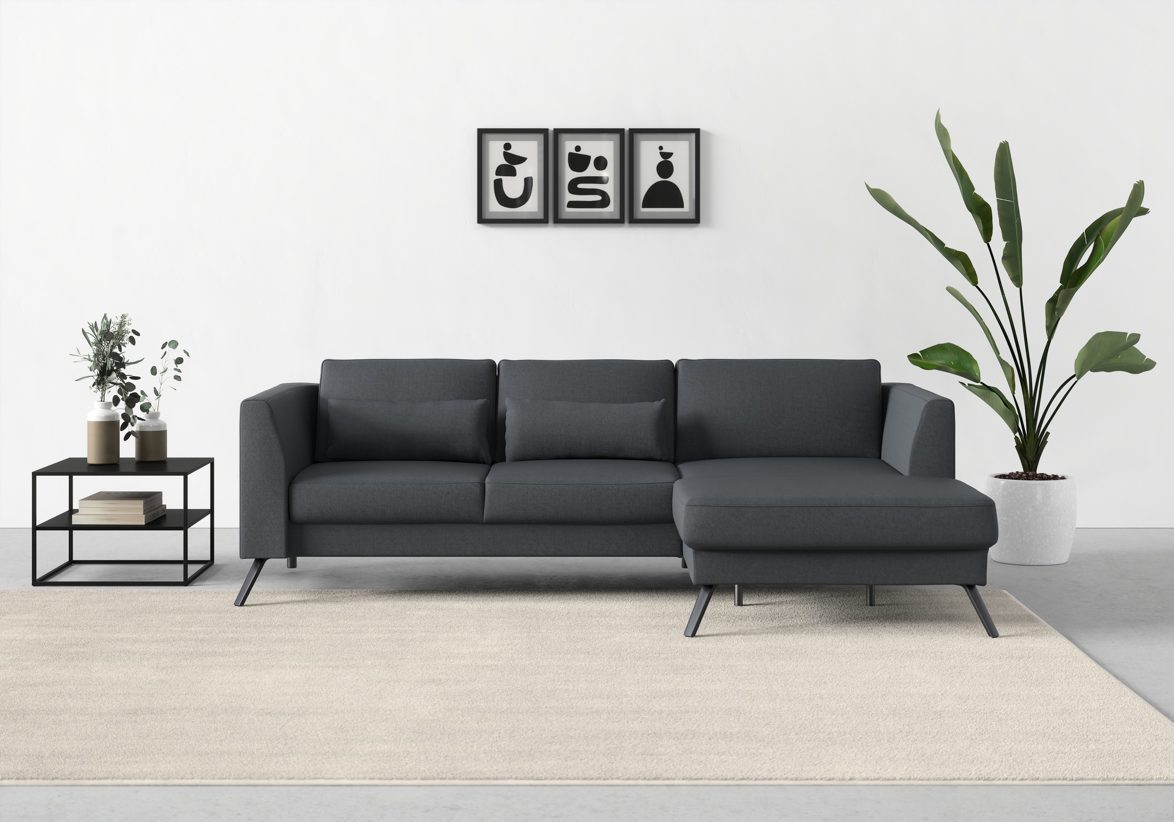 sit&more Ecksofa »Lindholm L-Form«, mit Sitztiefenverstellung und Federkern günstig online kaufen