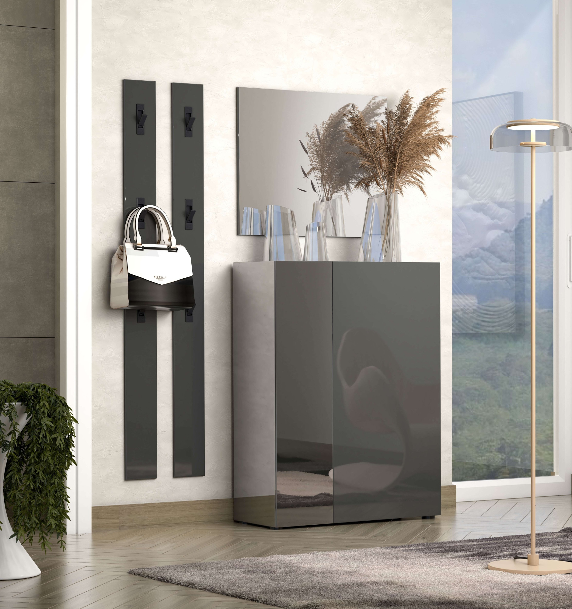 INOSIGN Garderobenspiegel »Tanko, Spiegel, Garderobenspiegel, 1-St.«, Made in Italy, hochkant oder quer montierbar, 80x65x2 cm