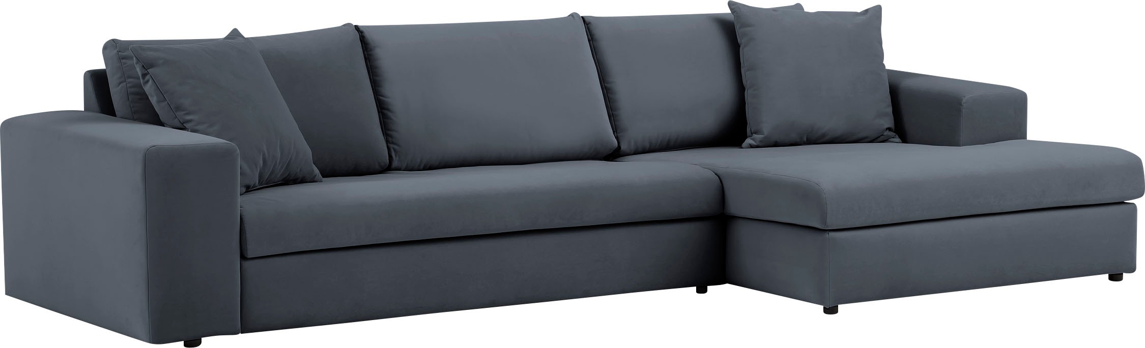 andas Ecksofa »SLEETLAND XXL in Samtvelours oder Vintage-Leder-Optik, L-Form,«, besonders groß und bequem