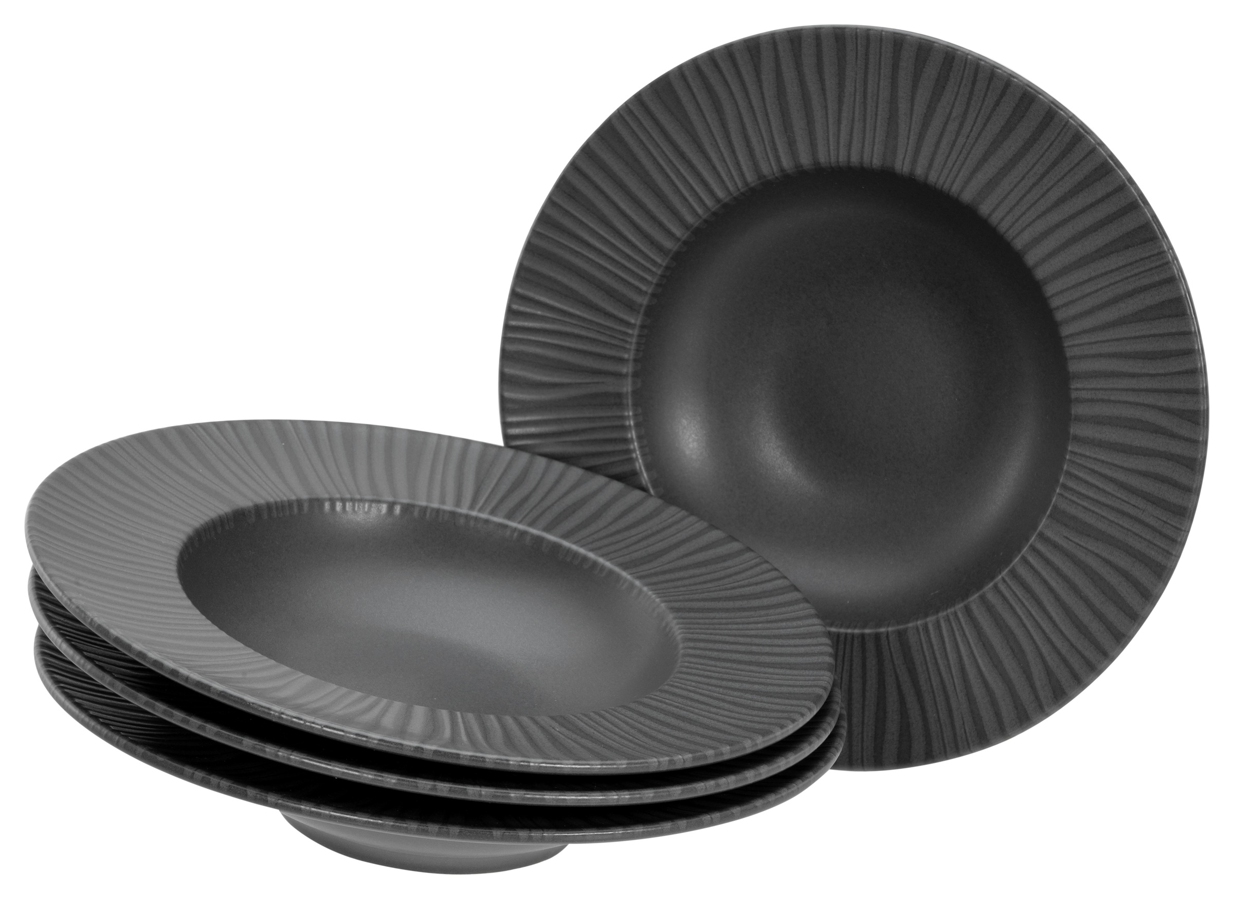 CreaTable Pastateller »Vesuvio Black, Pasta Gourmetteller Set 4-tlg« Seiden günstig online kaufen