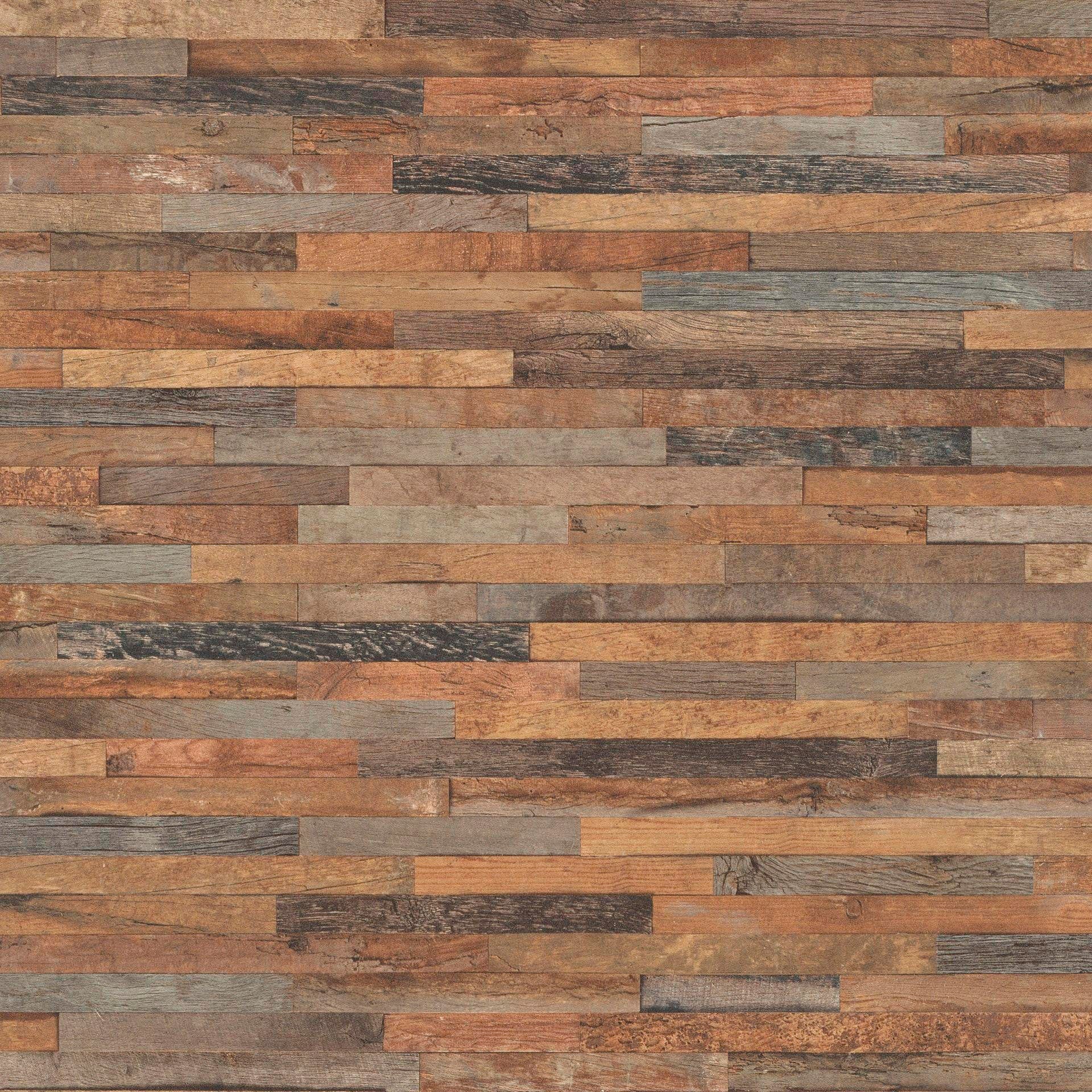 Rasch Vinyltapete »Factory III« Holz   gemustert geprägt günstig online kaufen