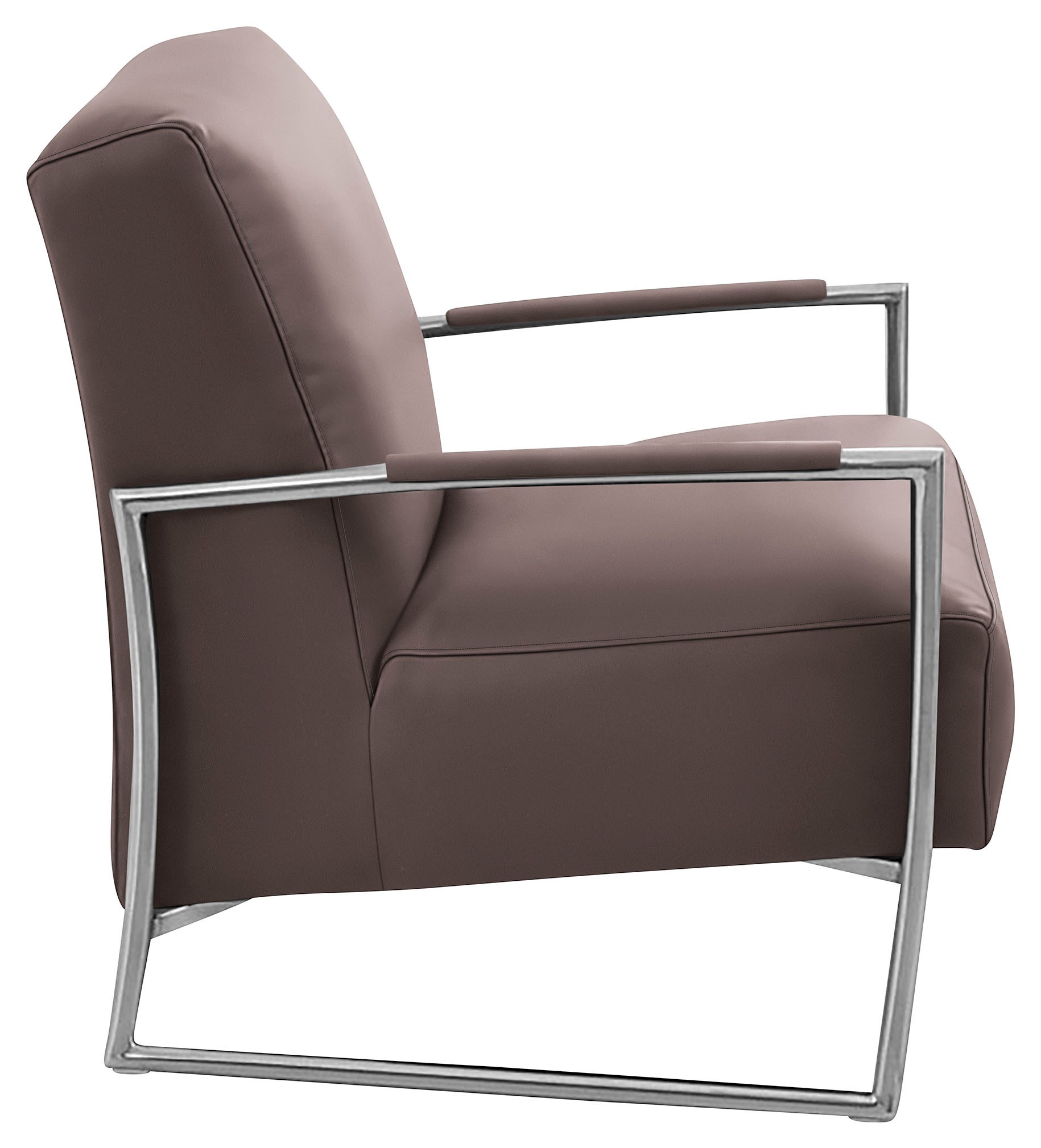 K+W Komfort & Wohnen Cocktailsessel, mit bezogenen Armlehnen, Gestell in Metall Edelstahloptik