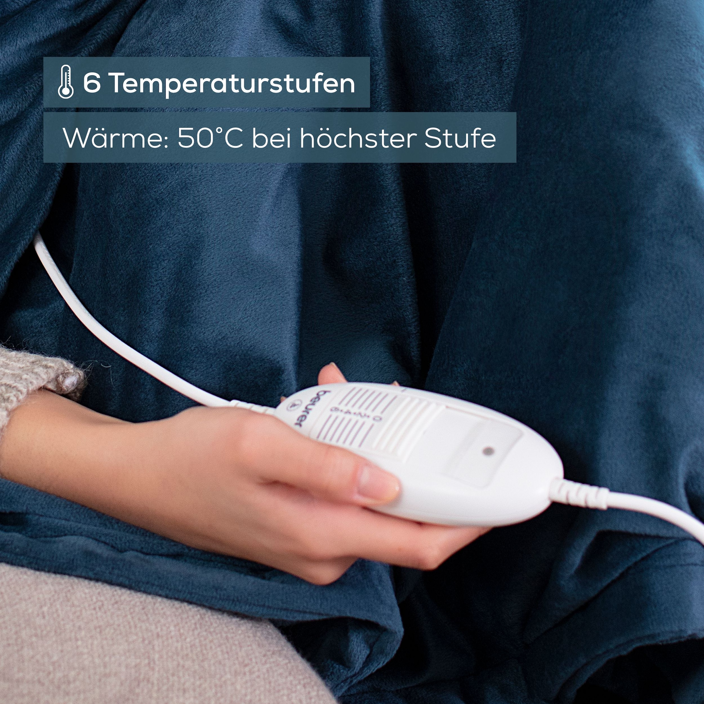 BEURER Heizdecke »HD 75 Cosy Ocean, elektrische Wärmedecke für kuschelige Momente«, Mit 6 Temperaturstufen, Abschaltautomatik, maschinenwaschbar