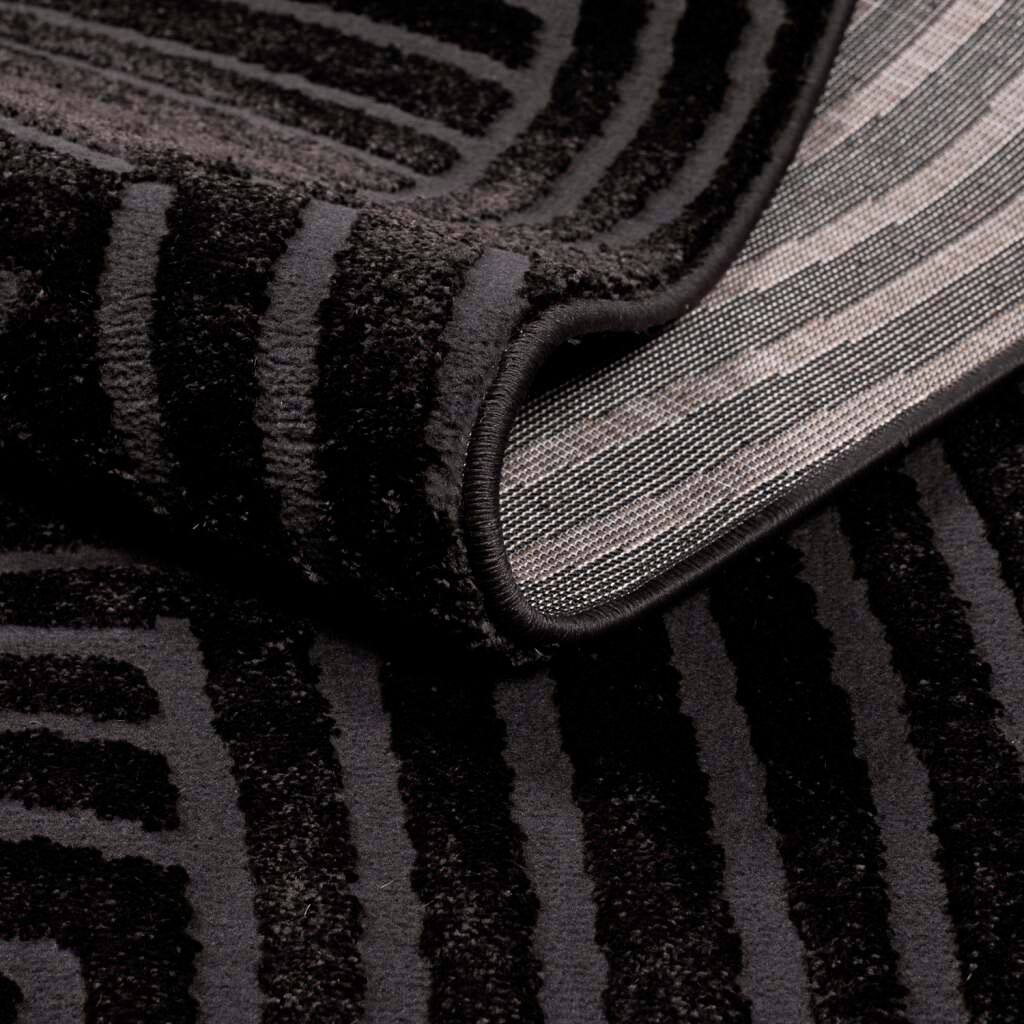 Carpet City Teppich »Friseé-Teppich FANCY 648«, rechteckig, 12 mm Höhe, Läufer, Kurzflor, 3D-Optik, Kreisförmiges Muster, Wohnzimmer