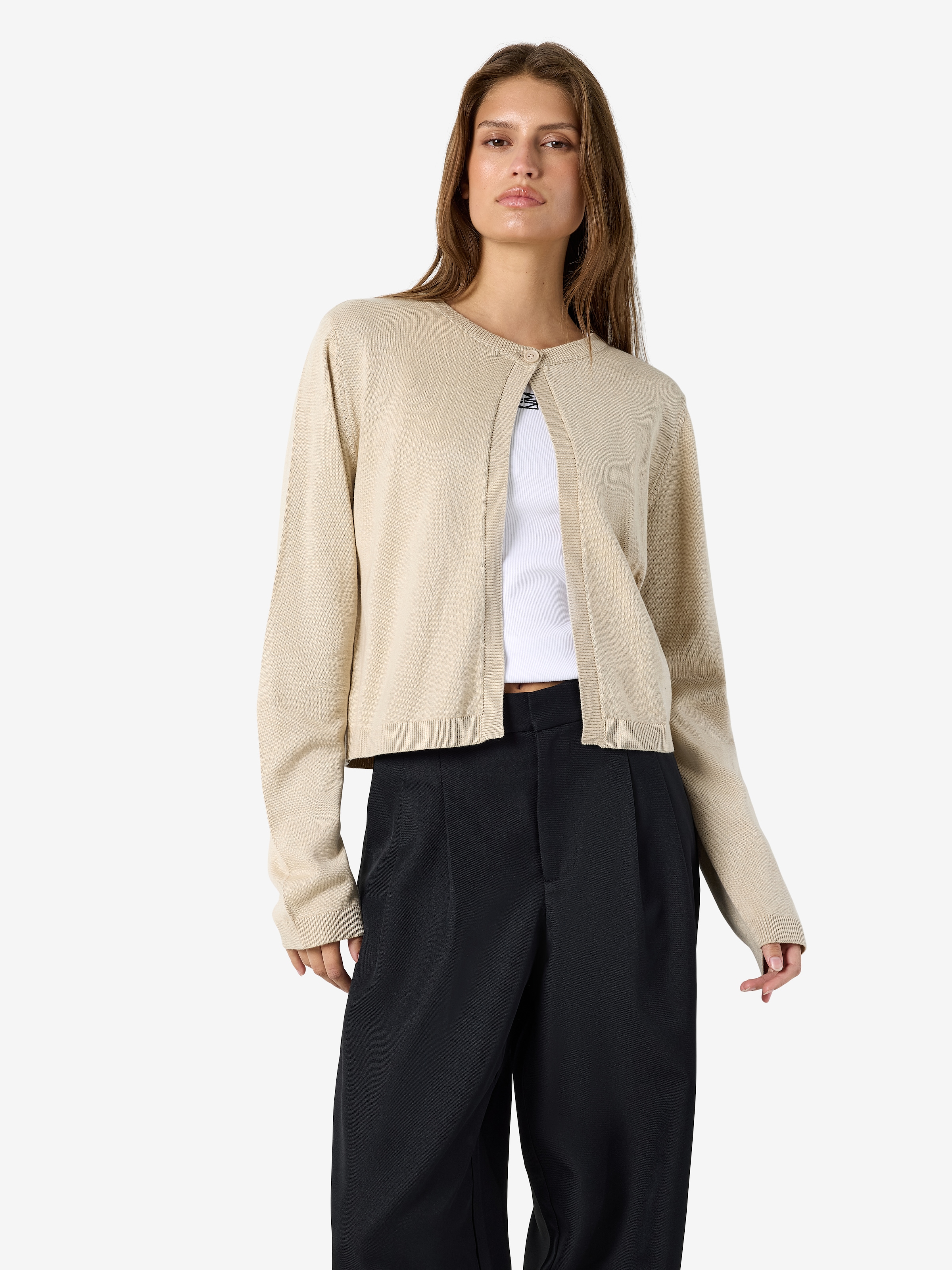 Noisy may Strickjacke »NMMAYSA L/S O-NECK KNIT CARDIGAN NOOS« Baumwollmischung, regular fit