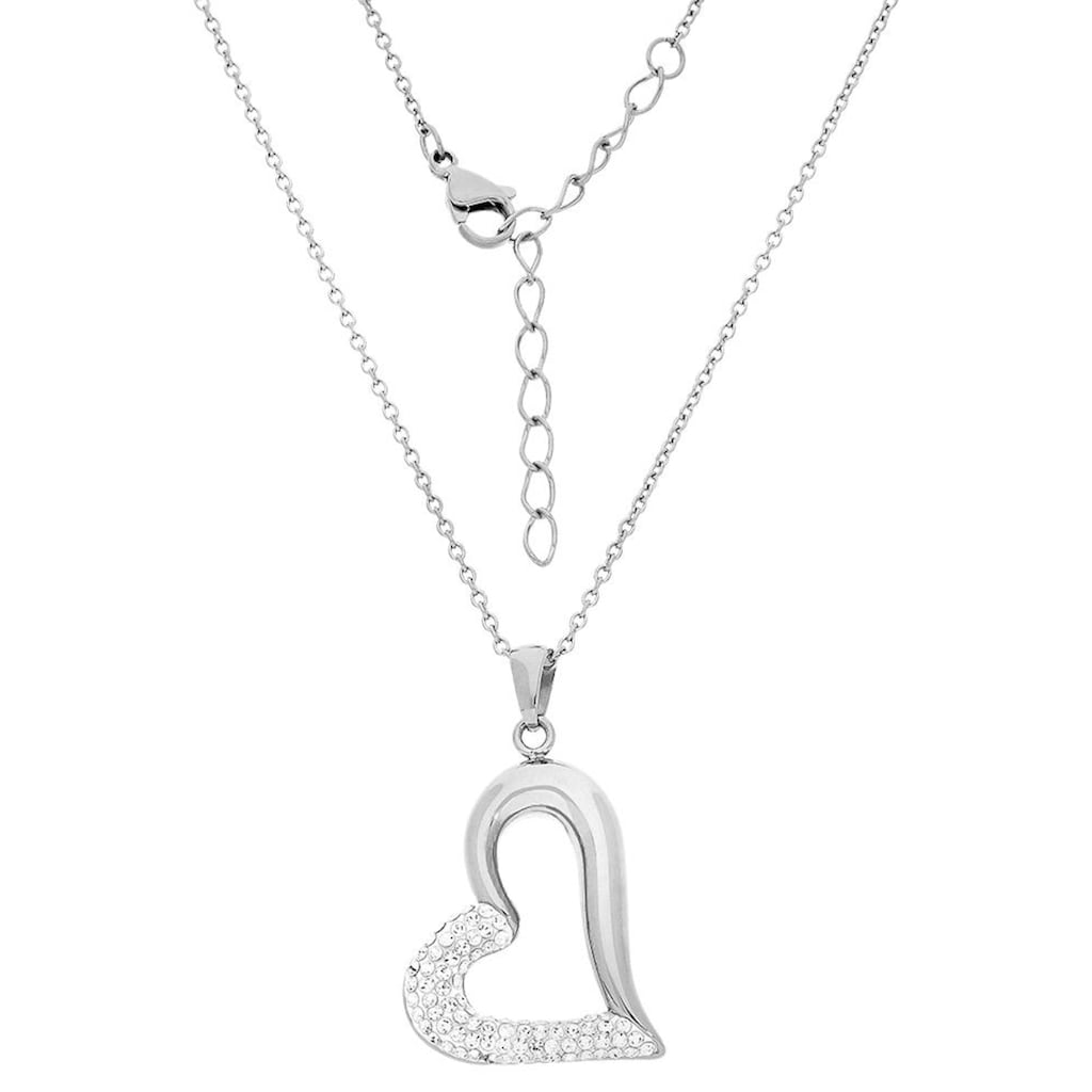 Firetti Herzkette »Halskette Schmuck Geschenk, funkelndes Herz "LIEBE"«