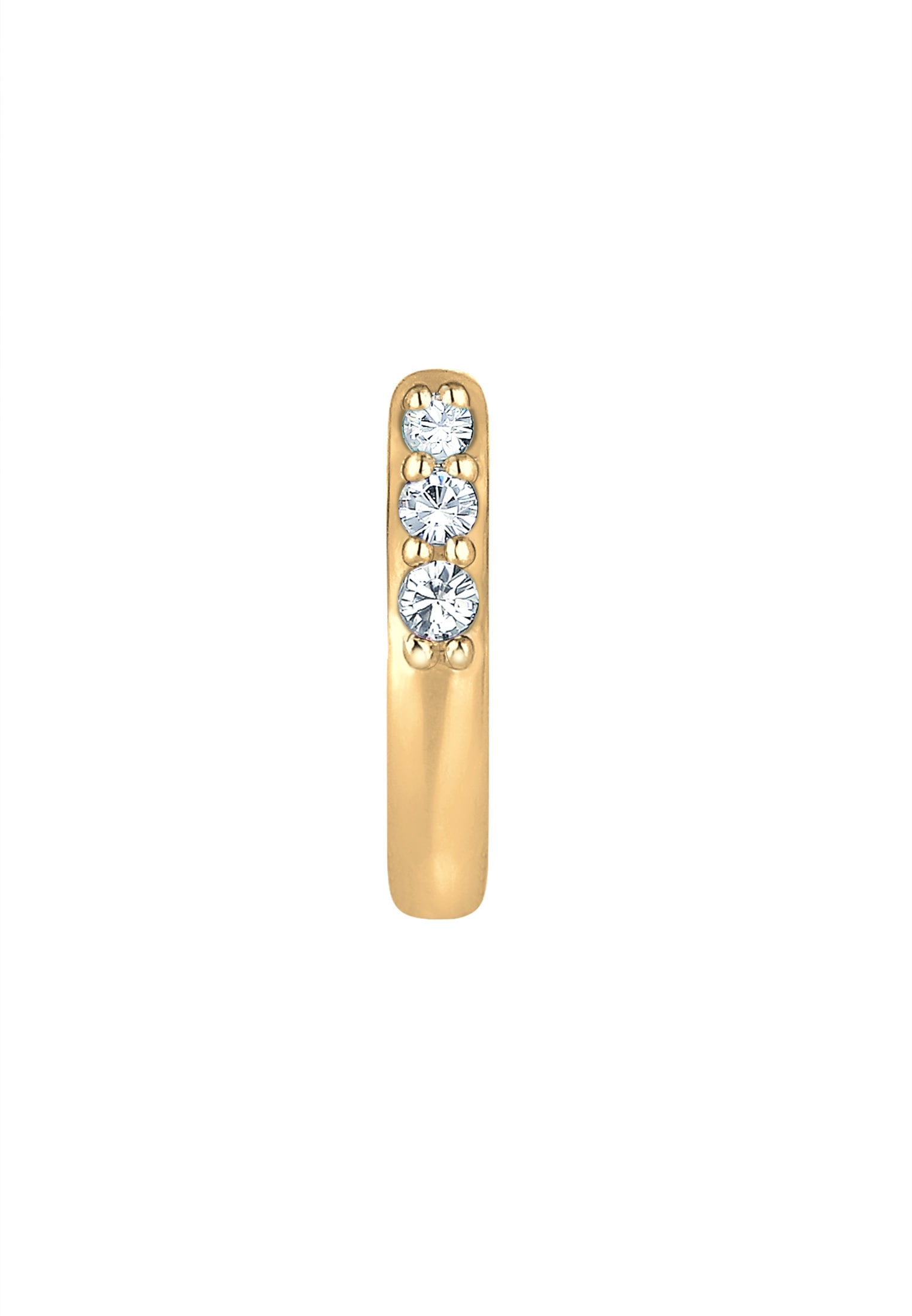 Elli Single-Ohrhaken »Earcuff Single Glas Kristalle Weiß 925 Sterling Silber«
