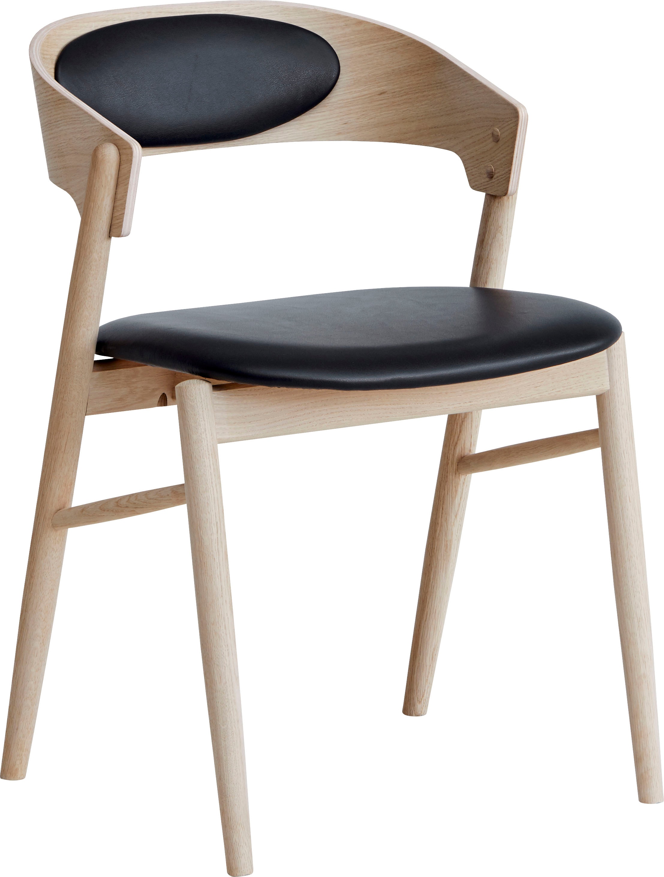 Hammel Furniture Holzstuhl »Findahl by Hammel Springer«, (Set), 2 St., Massivholz, mit Sitz und Rückenpolster aus Leder
