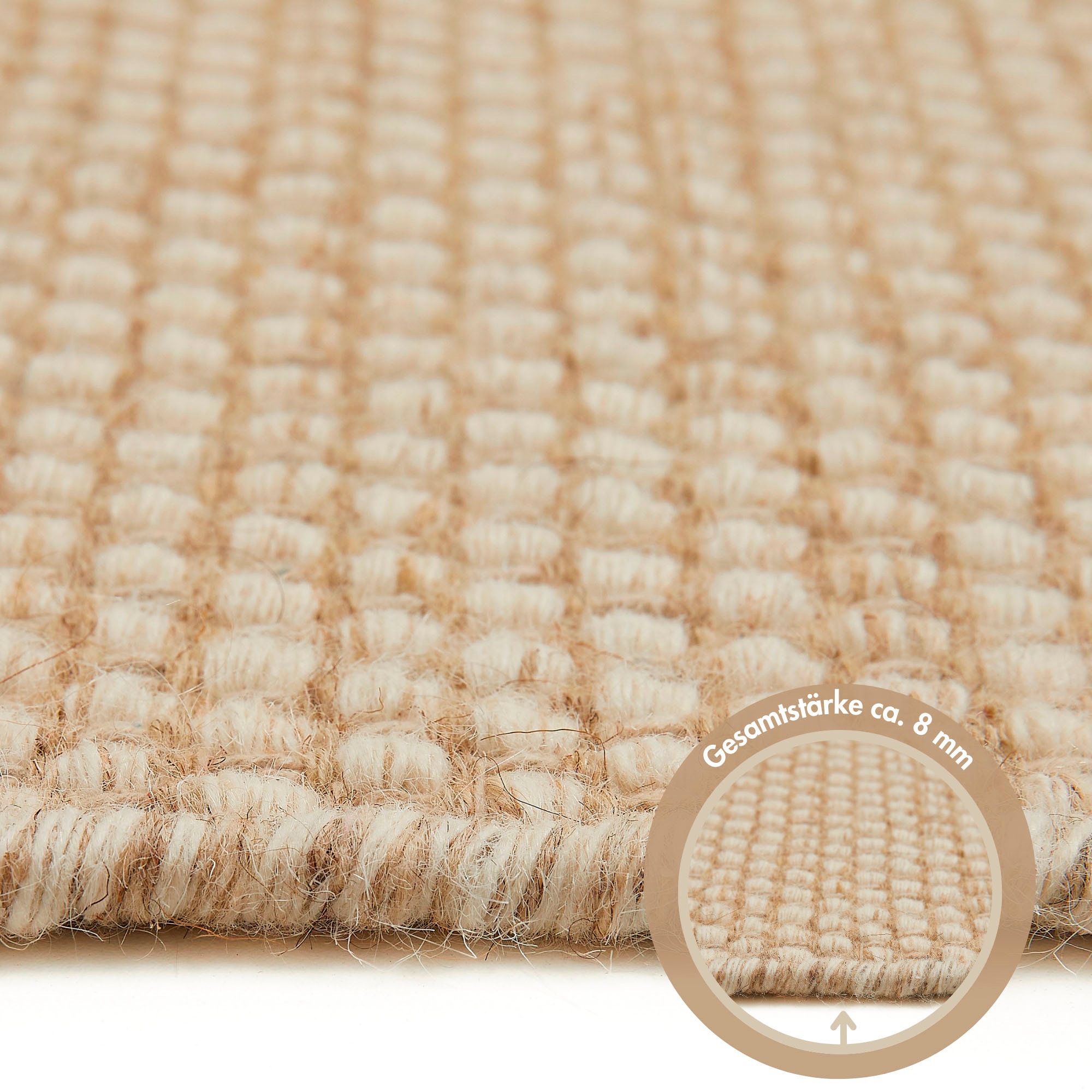 LUXOR living Wollteppich »Visby«, rechteckig, 8 mm Höhe, Handweb Teppich, Flachgewebe, handgewebt, reine Wolle