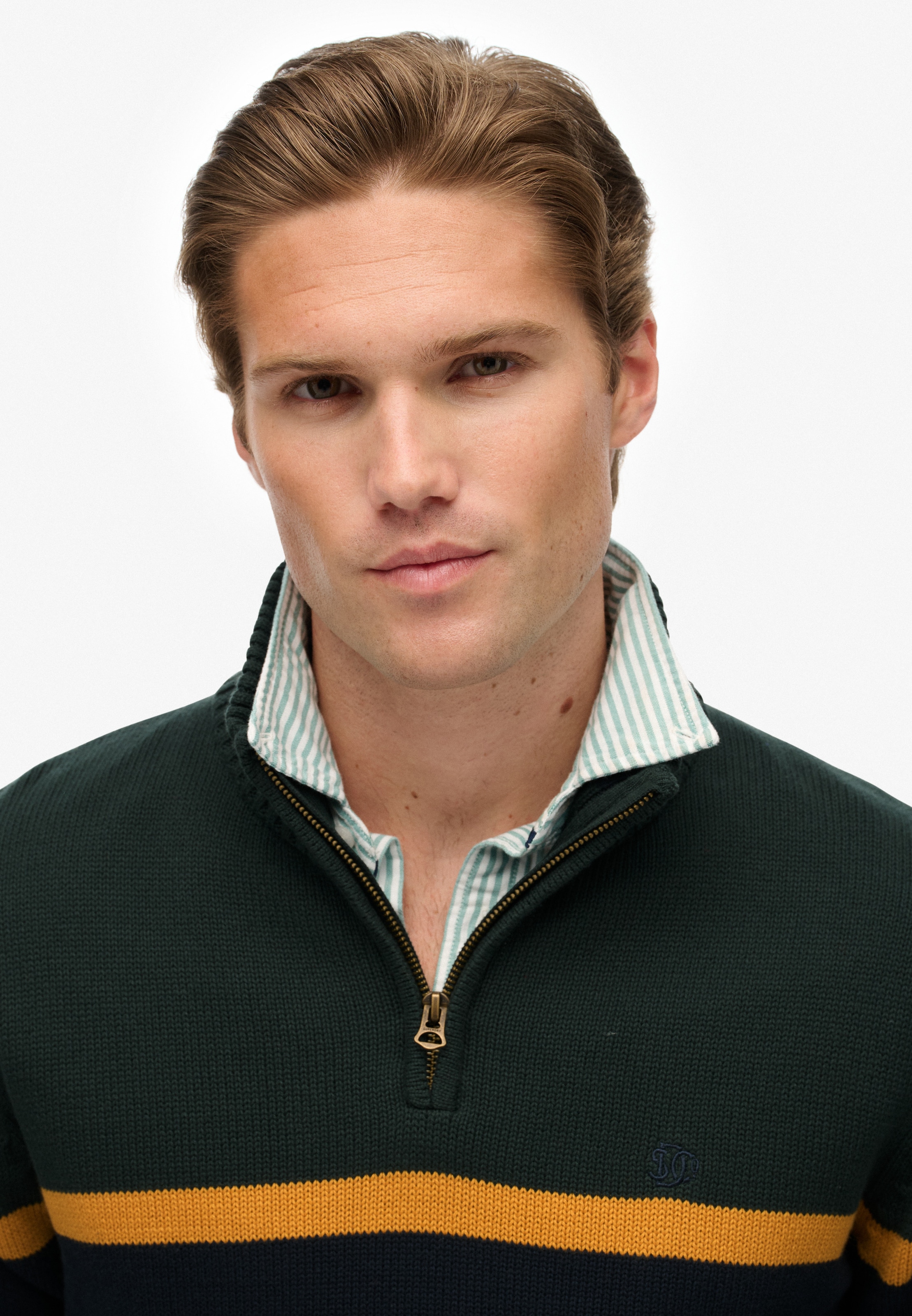 Superdry Strickpullover »Cotton Stripe Half Zip Knit«