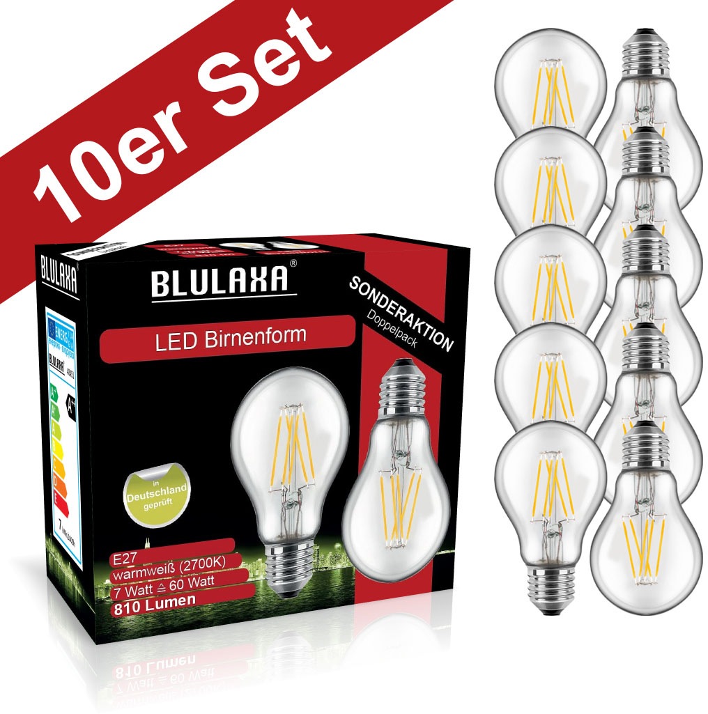 BLULAXA LED-Filament »Retro Multi«, E27, 10 St., Warmweiß, 10er-Set, Promot günstig online kaufen