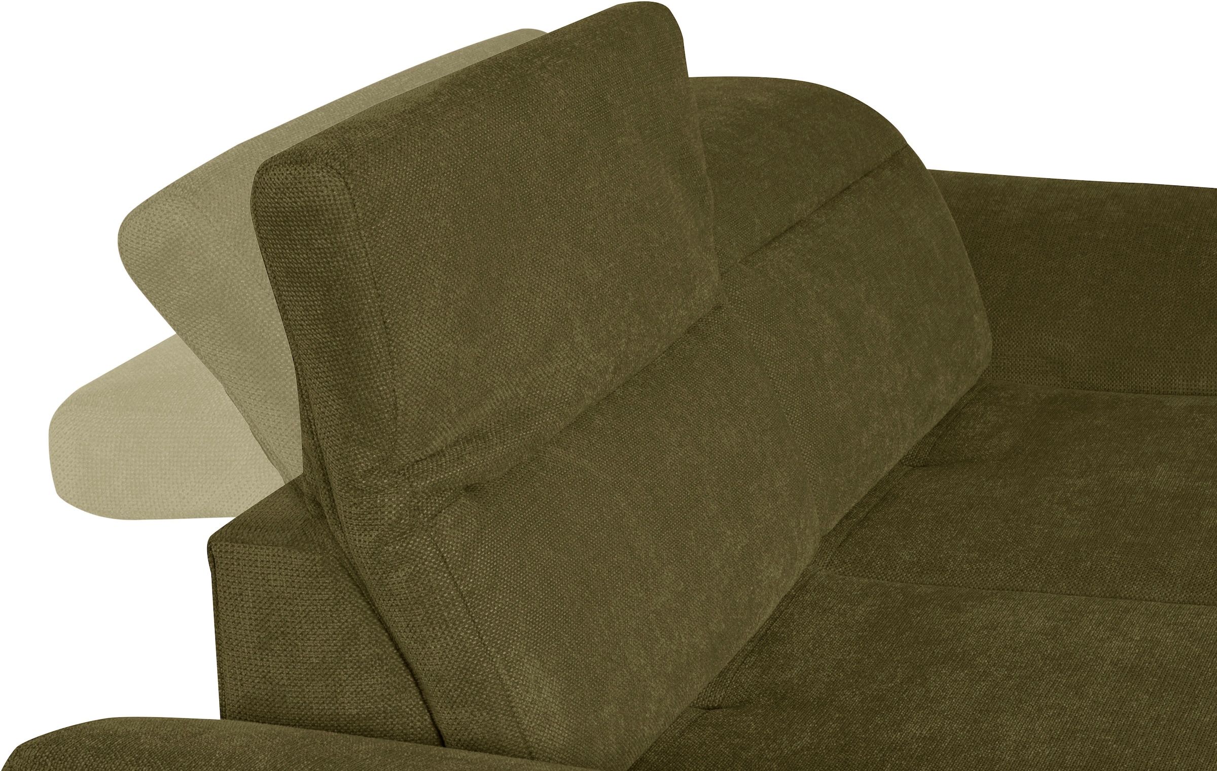 sit&more 2,5-Sitzer »Percy«, 12 cm Fußhöhe, Sitztiefenverstellung, wahlweise Kopfteilverstellung